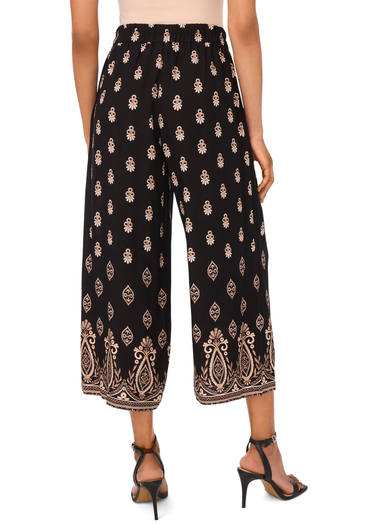 Petite Printed Wide Leg Pants