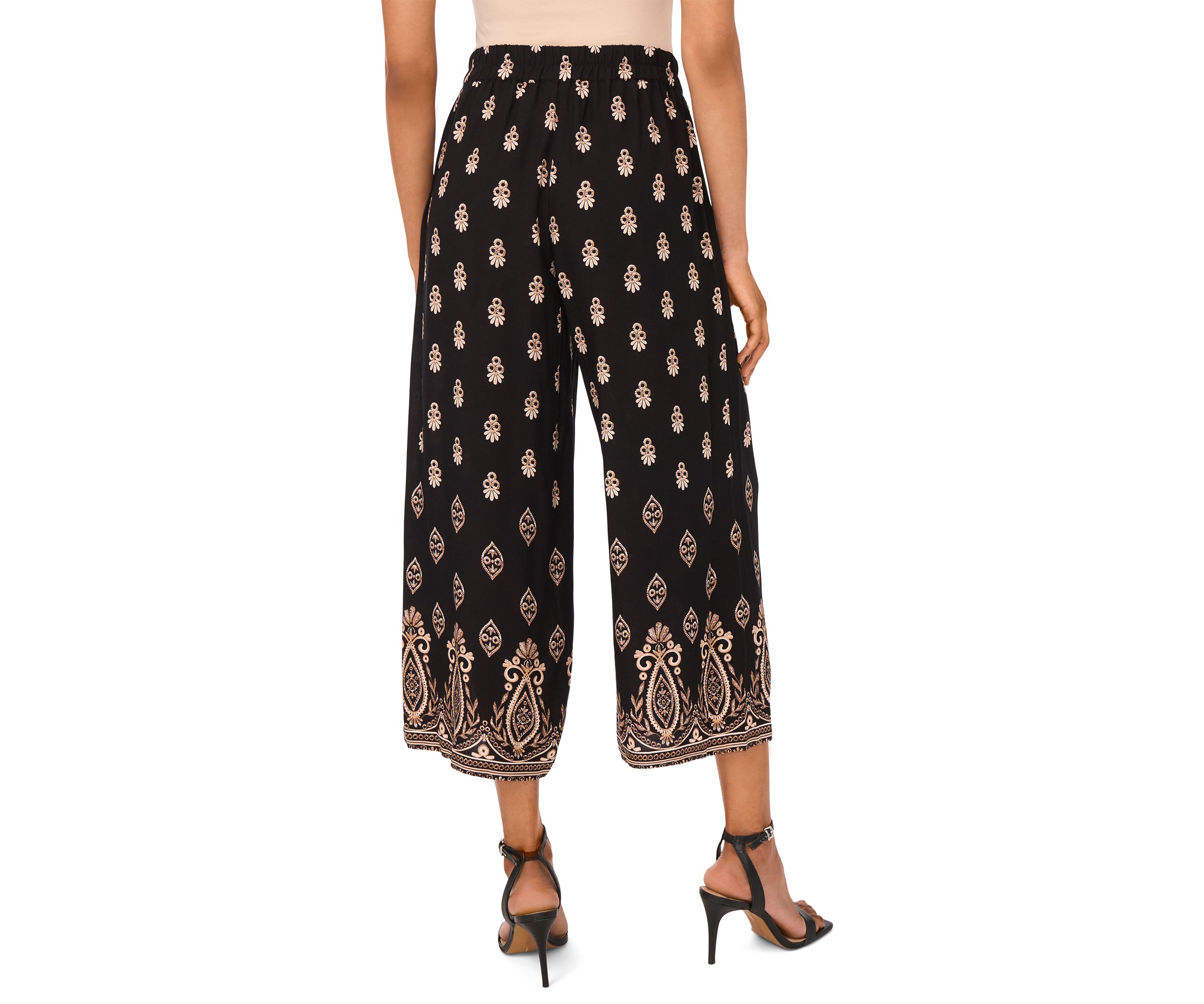 Petite Printed Wide Leg Pants