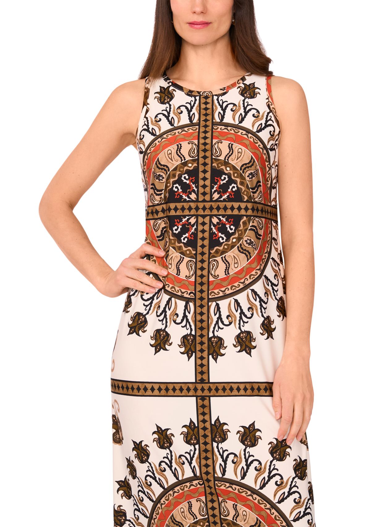 Petite Sleeveless Printed Dress