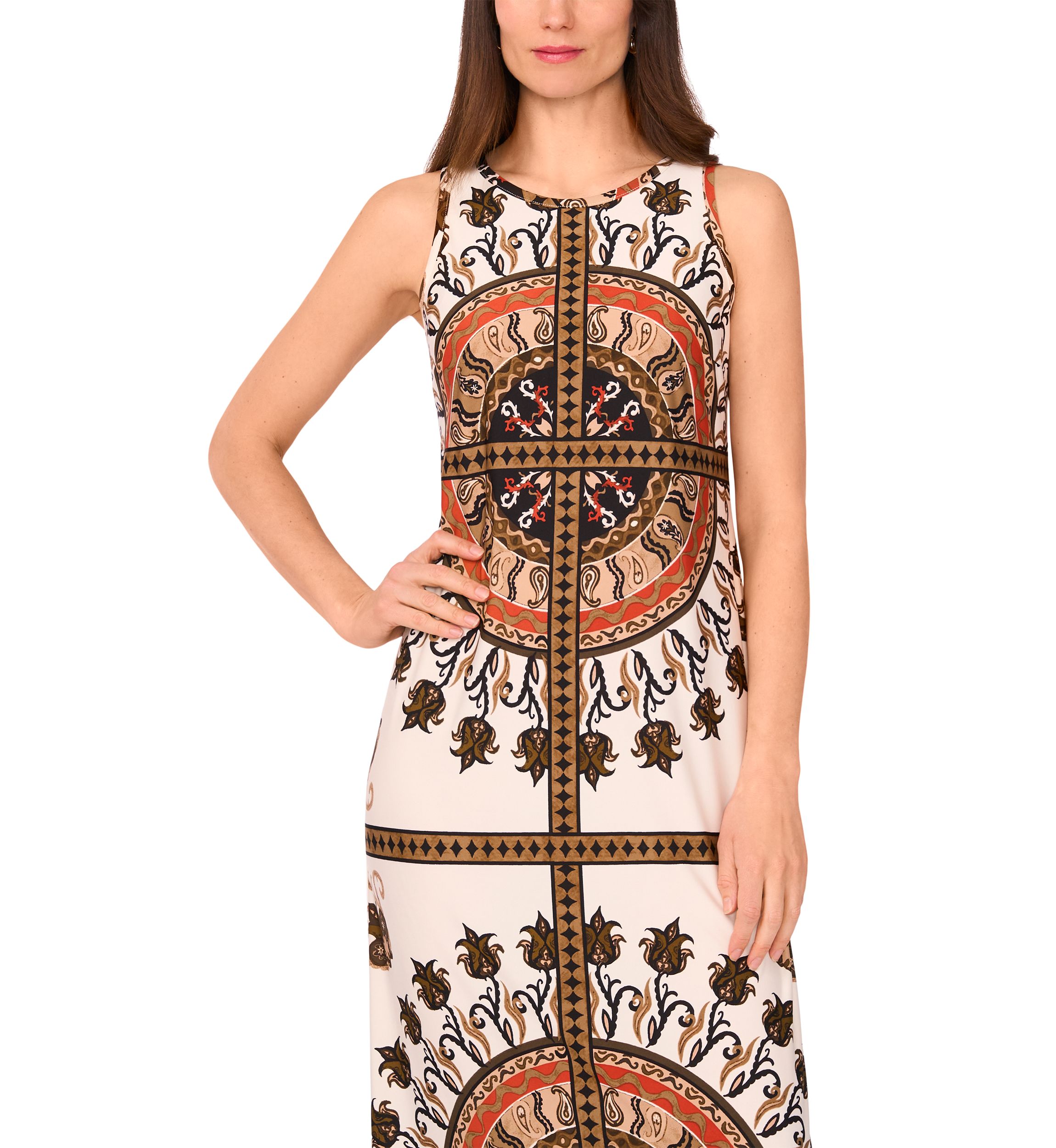 Petite Sleeveless Printed Dress