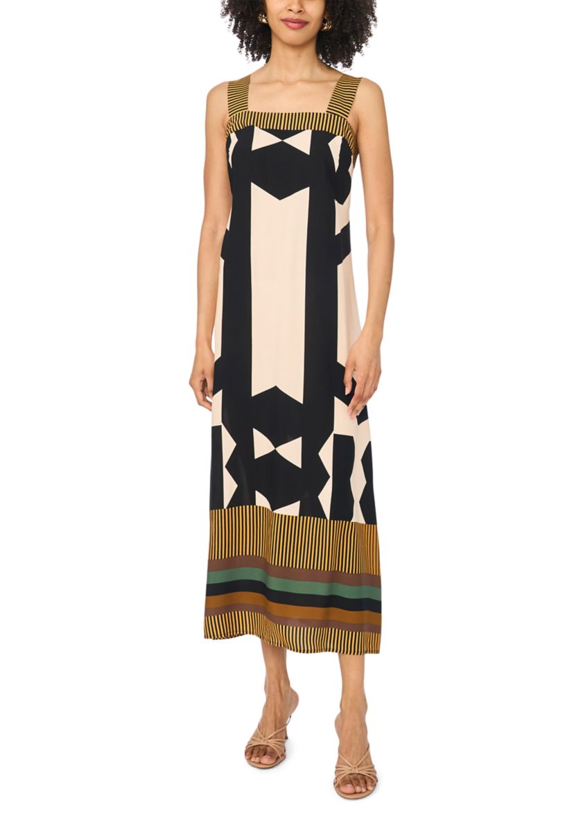 midi tank square neck dress Vince Camuto Petite Challis Square Neck Tank Midi Dress