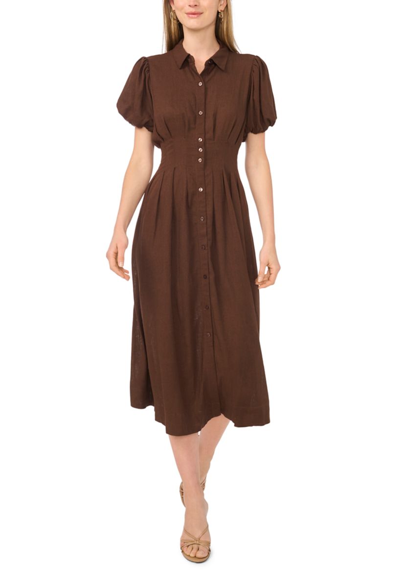 vince camuto brown dress Vince Camuto Women's Five Tier Halter Neck Midi Dress - Mocha
