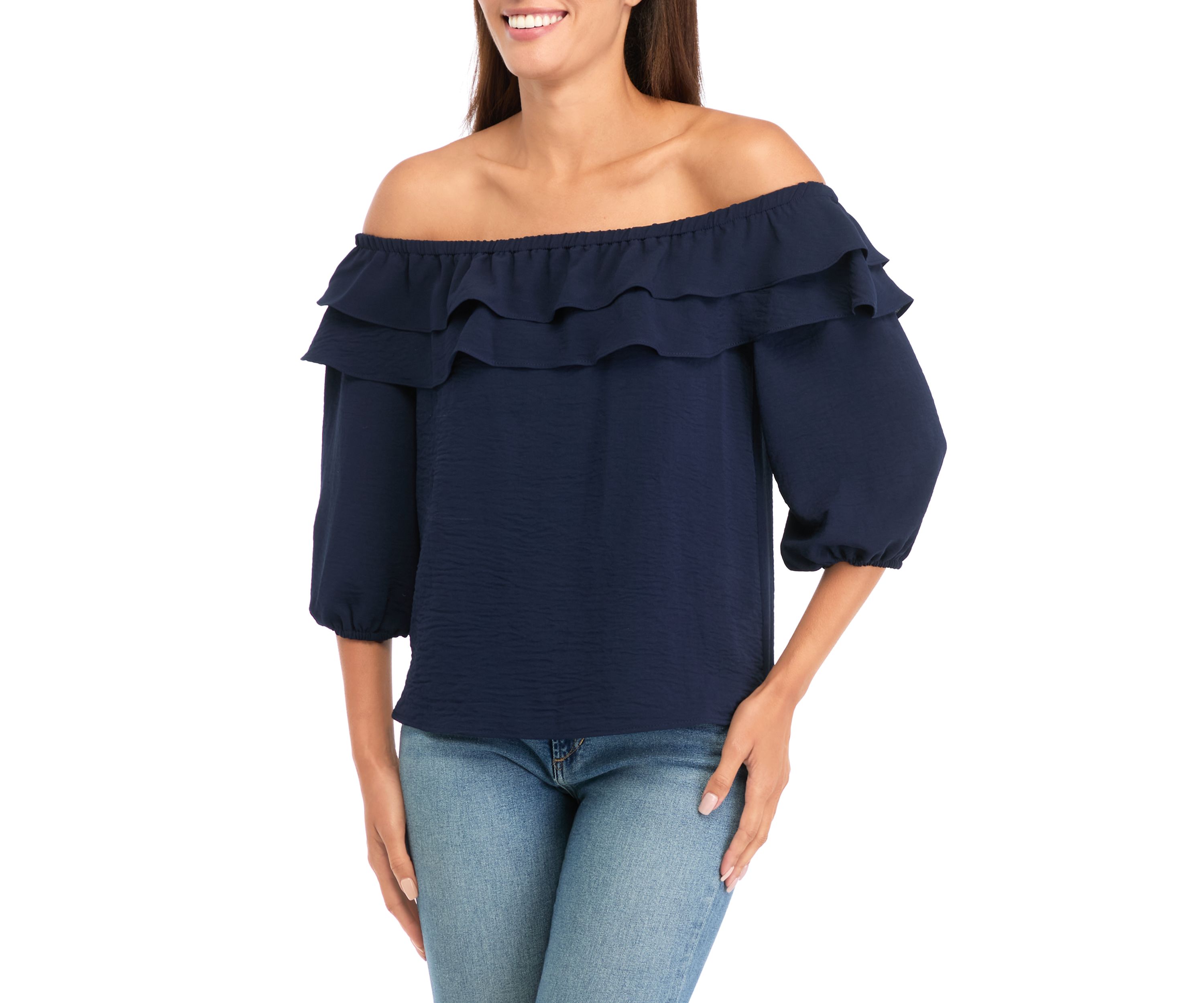Petite Ruffle Blouse