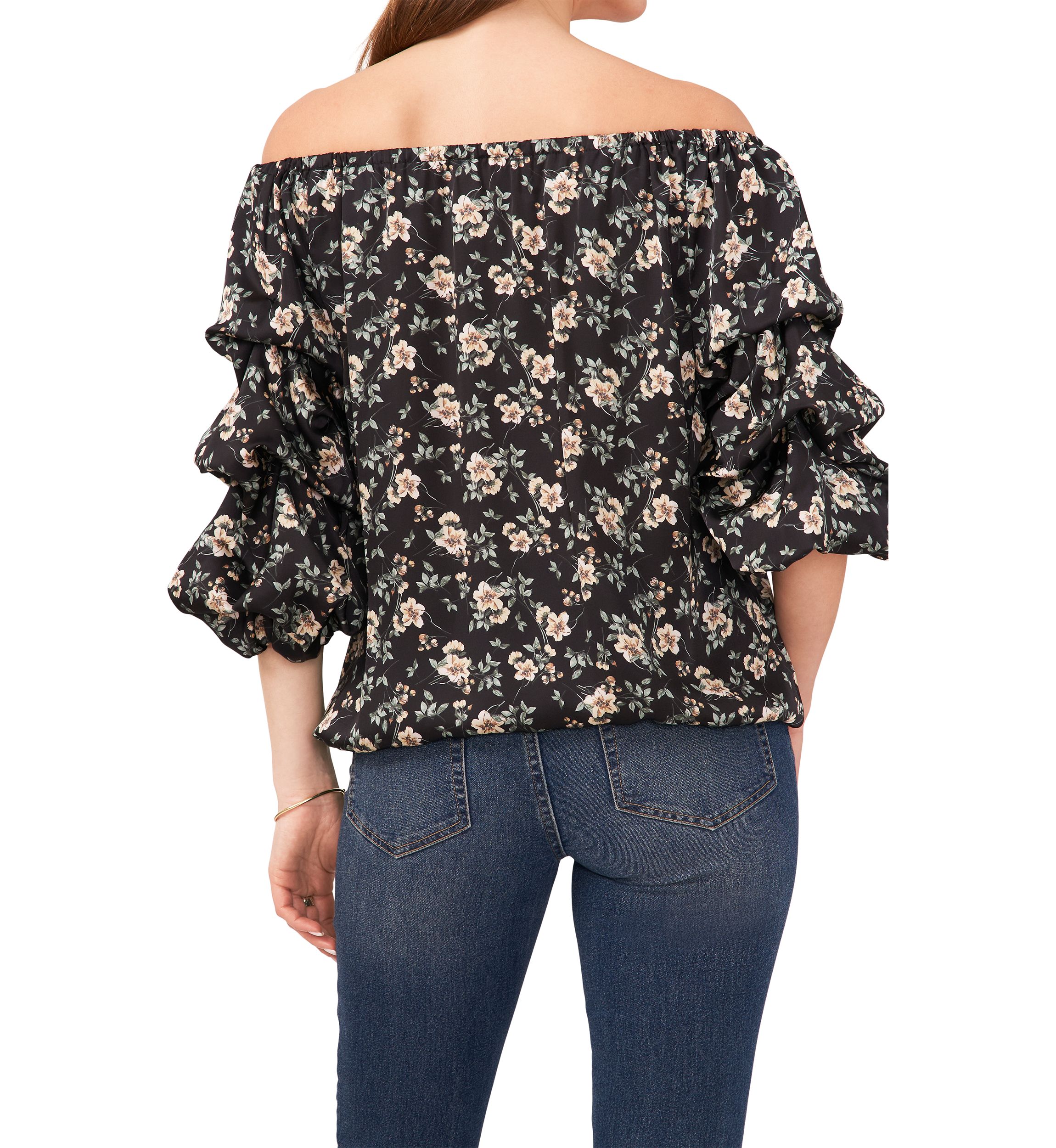Petite Off the Shoulder Floral Printed Top