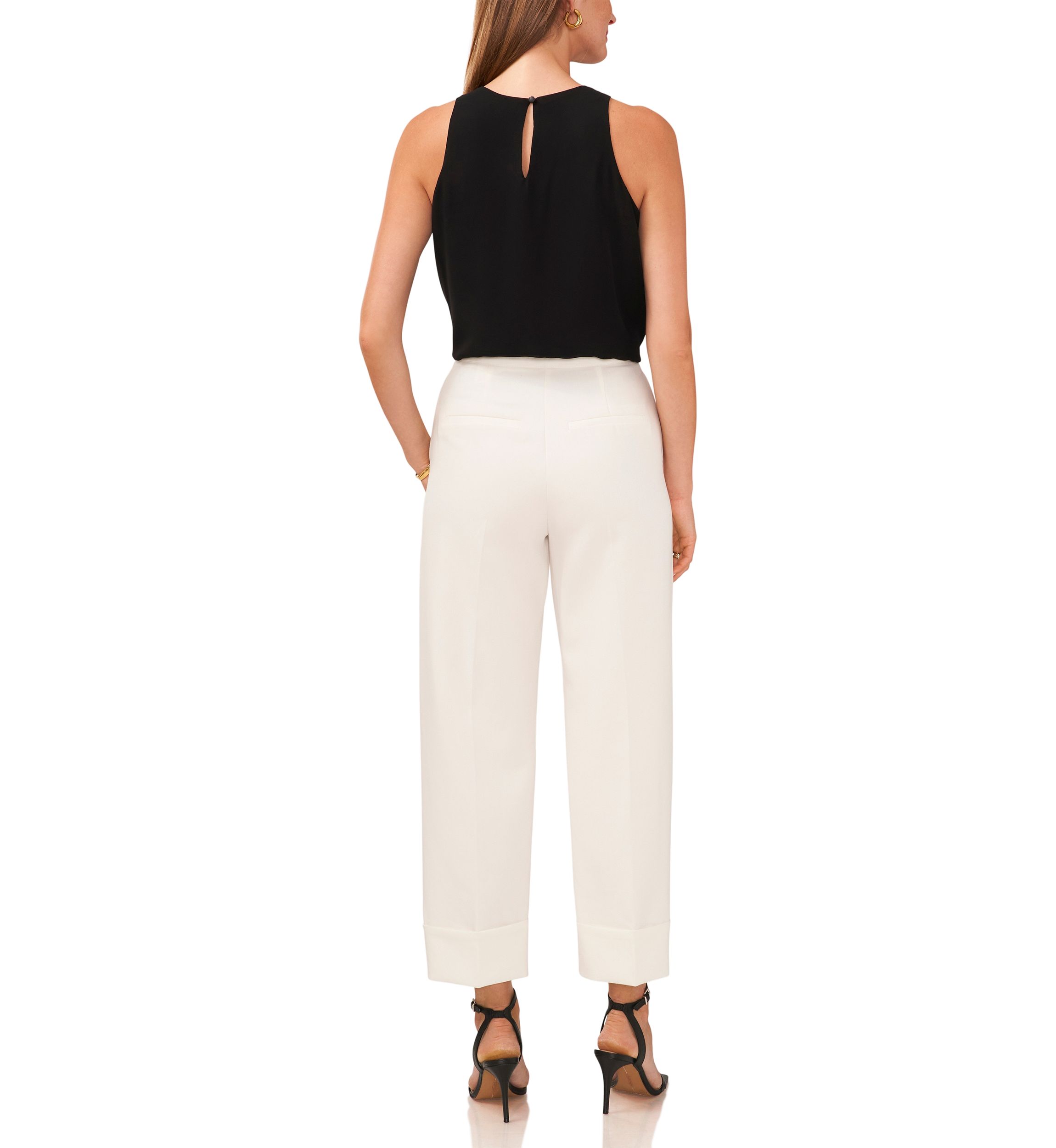 Petite Tailored Pants with Large Cuff 