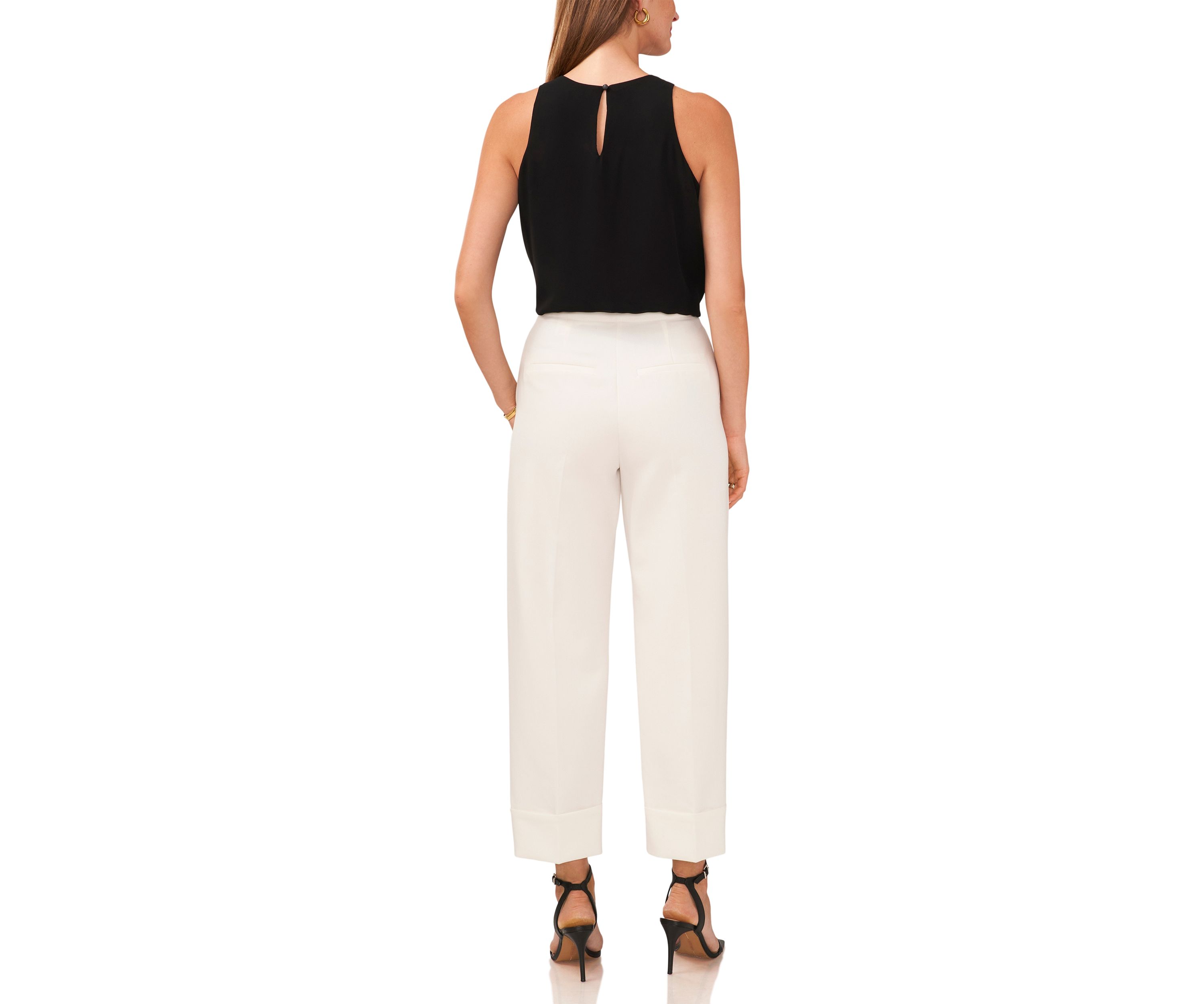 Petite Tailored Pants with Large Cuff 