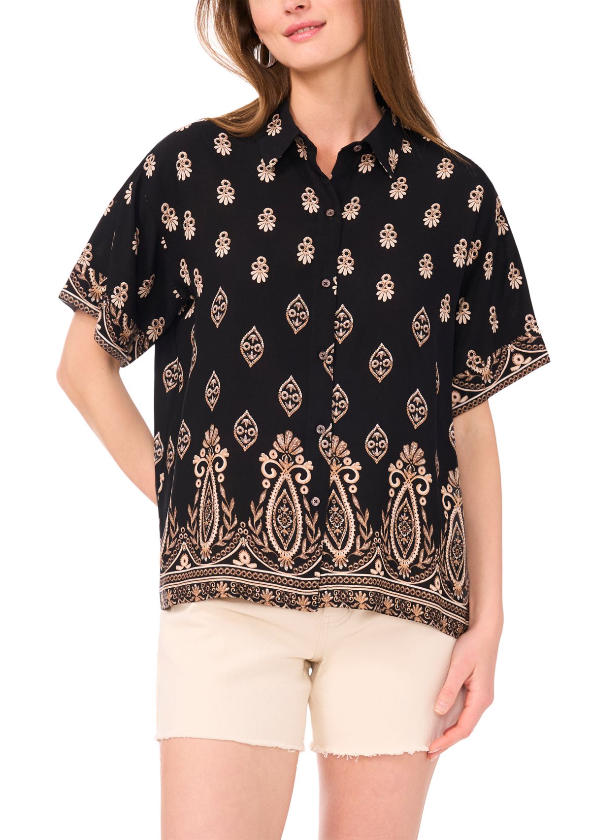 Petite Printed Caftan Top