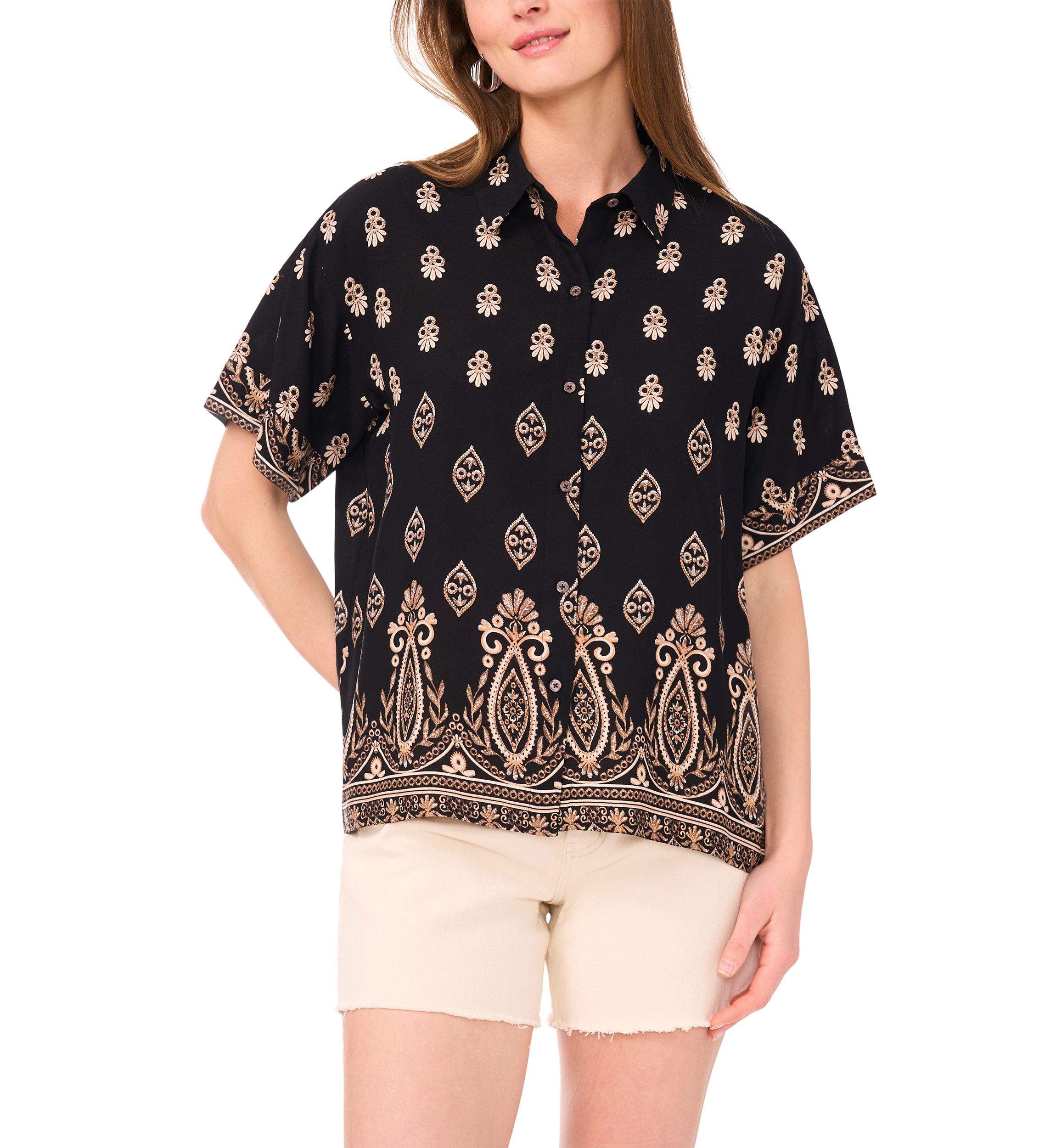 Petite Printed Caftan Top