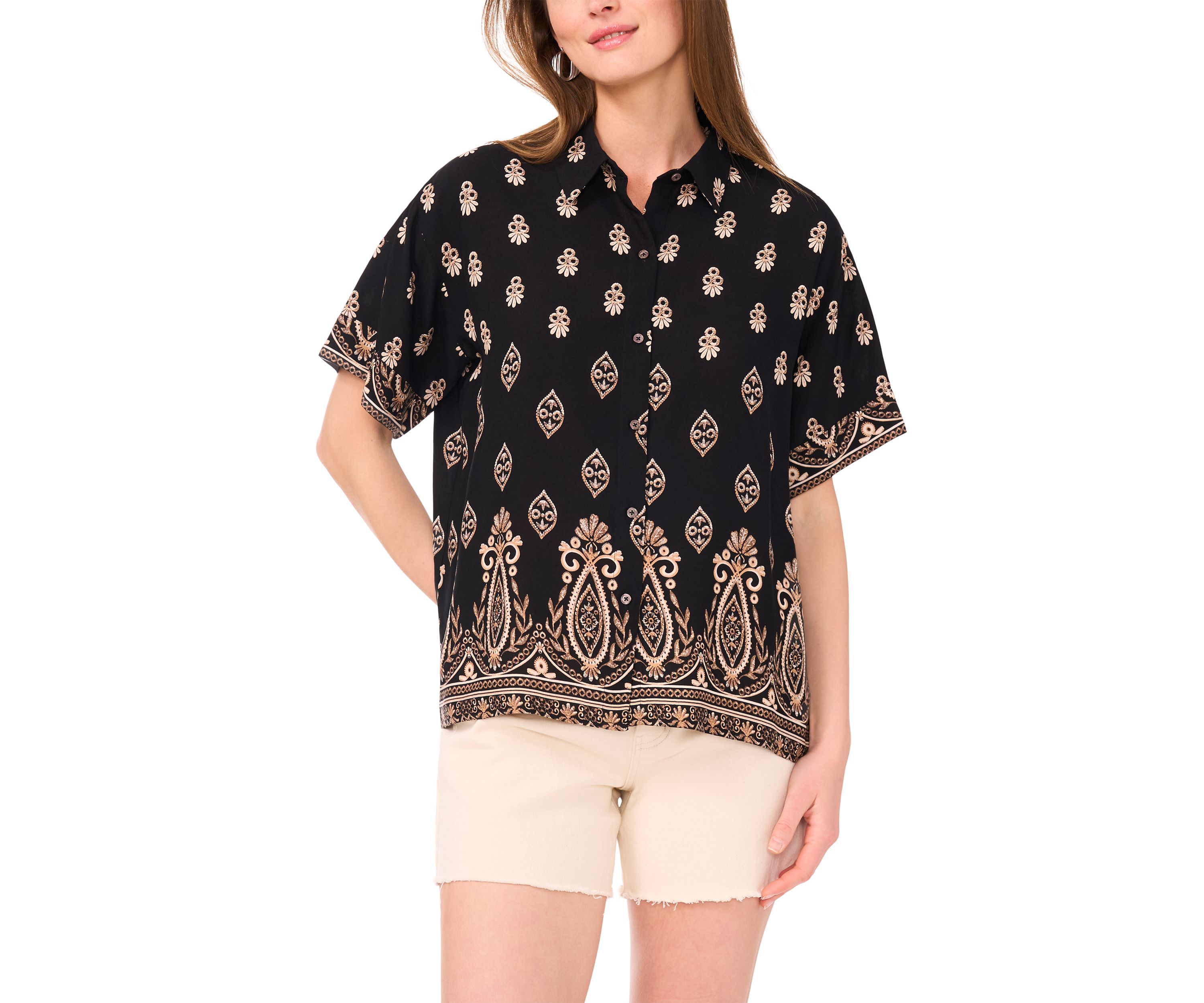 Petite Printed Caftan Top