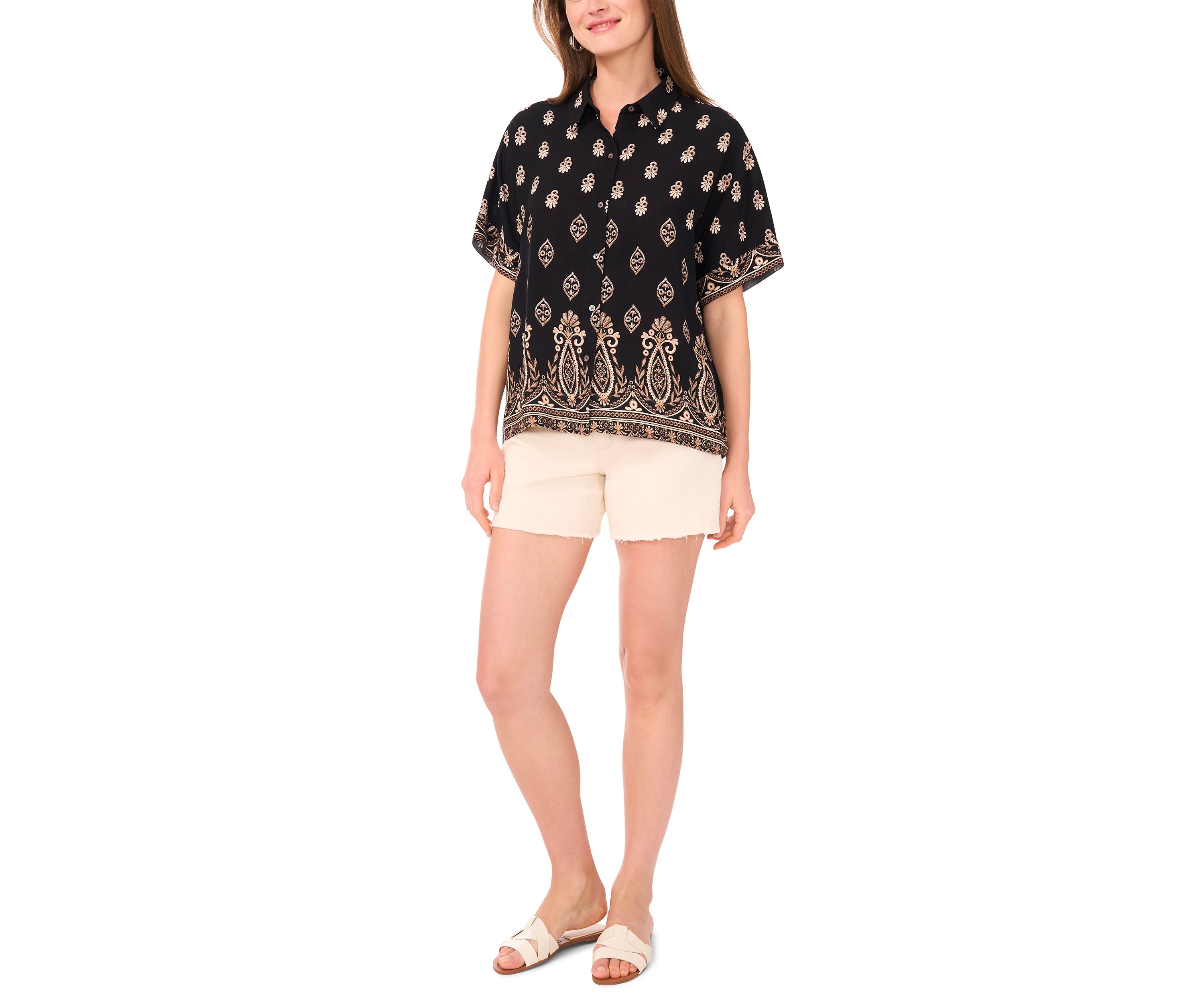 Petite Printed Caftan Top