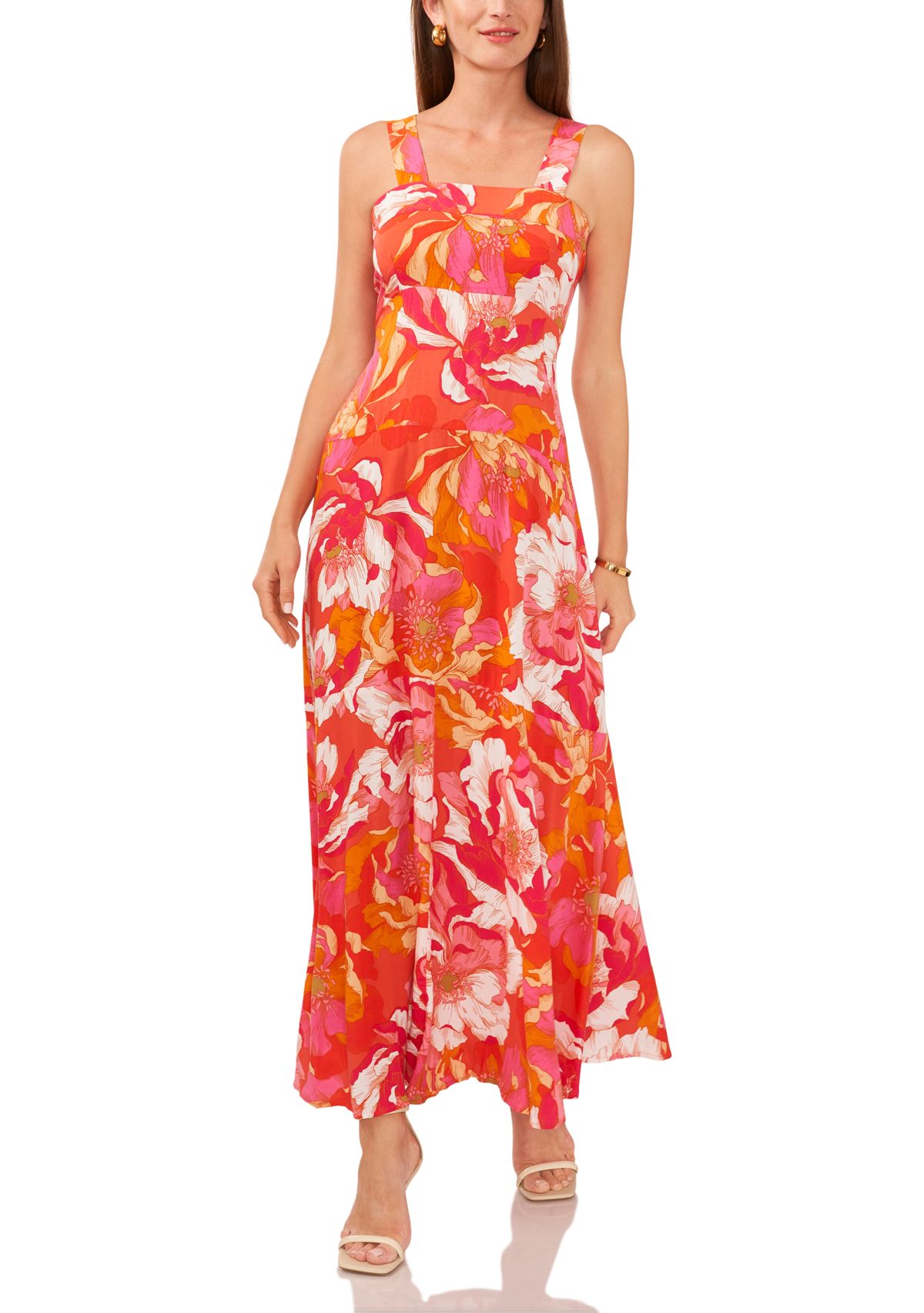 Petite Thick Strap Tiered Maxi Dress