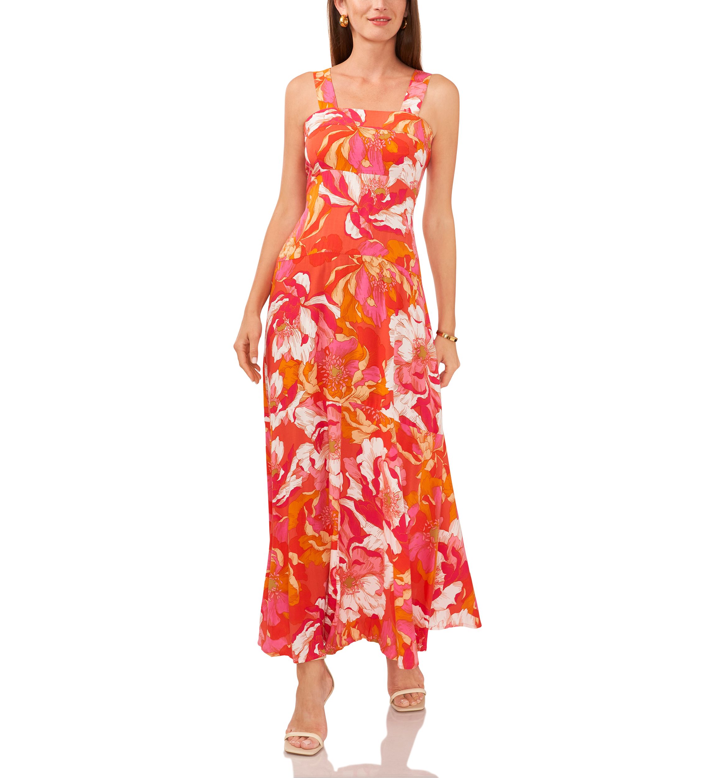 Petite Thick Strap Tiered Maxi Dress