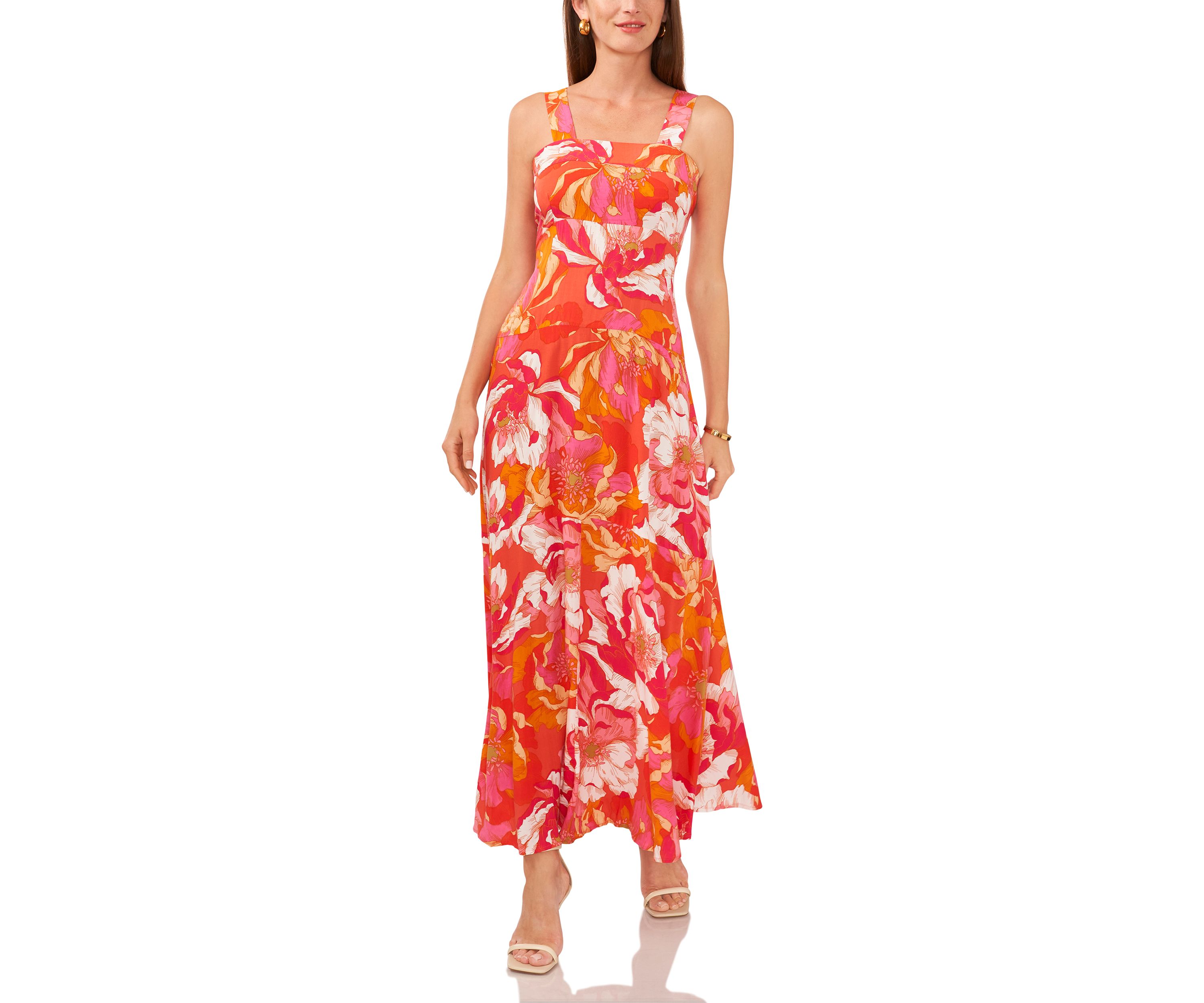 Petite Thick Strap Tiered Maxi Dress