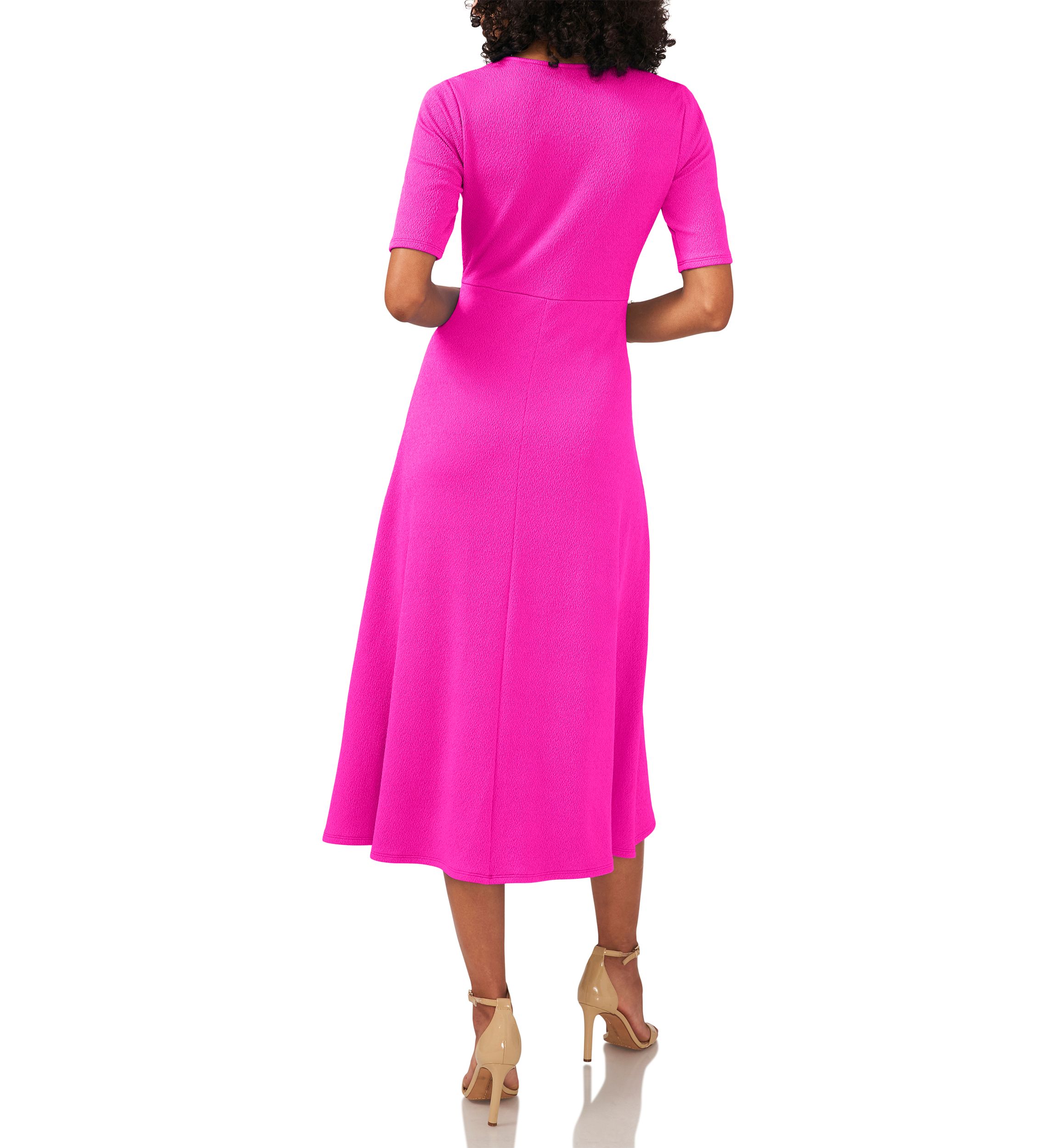Petite Elbow Sleeve Midi Dress