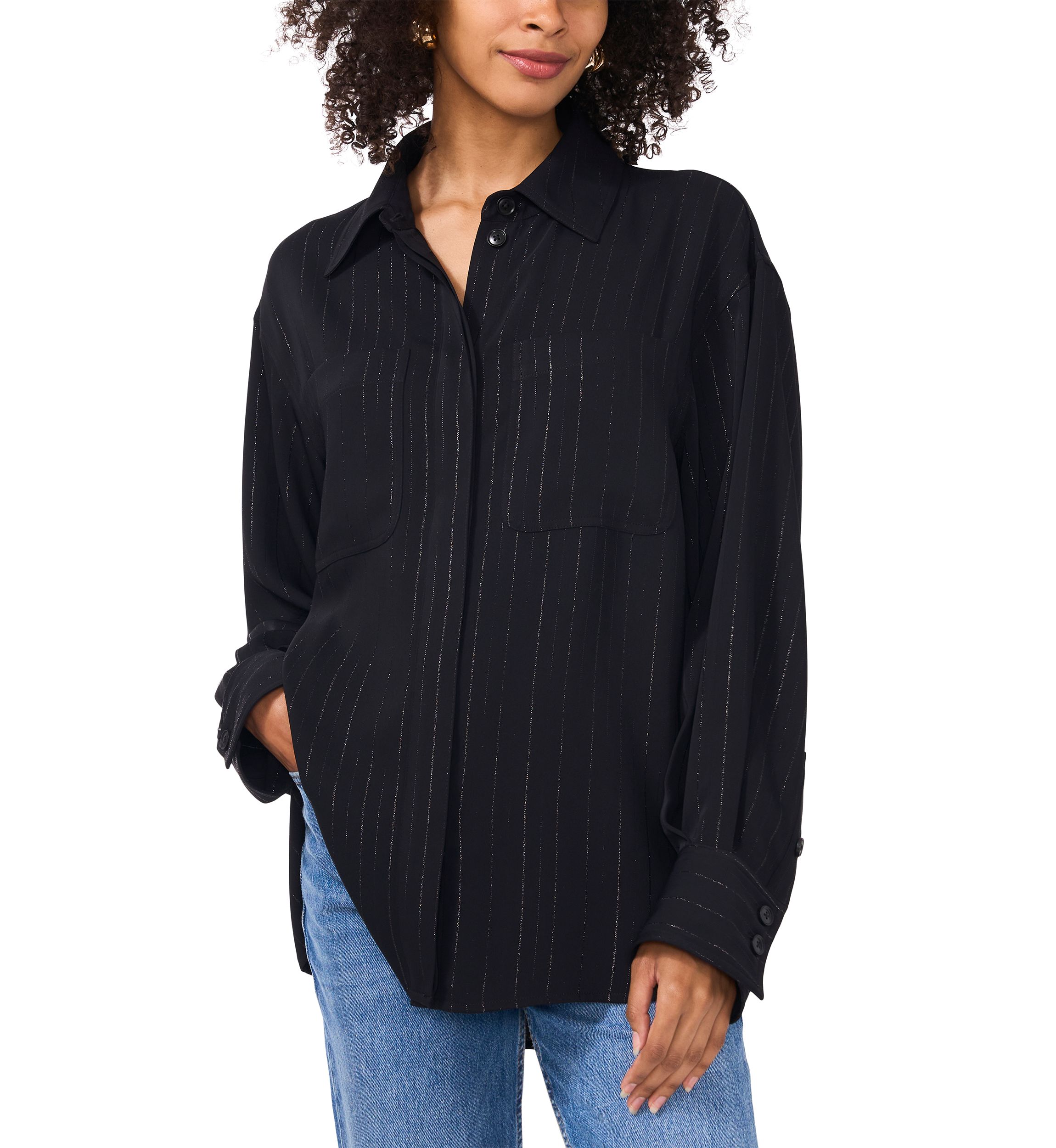 Petite Double Pocket Shirt Jacket