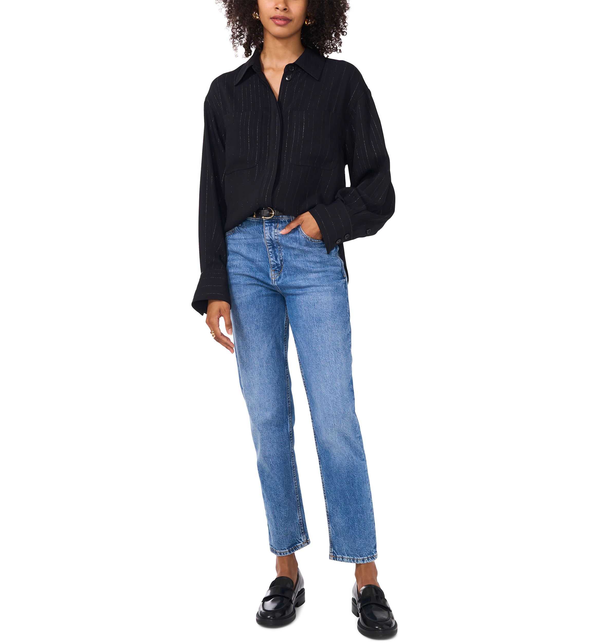 Petite Double Pocket Shirt Jacket