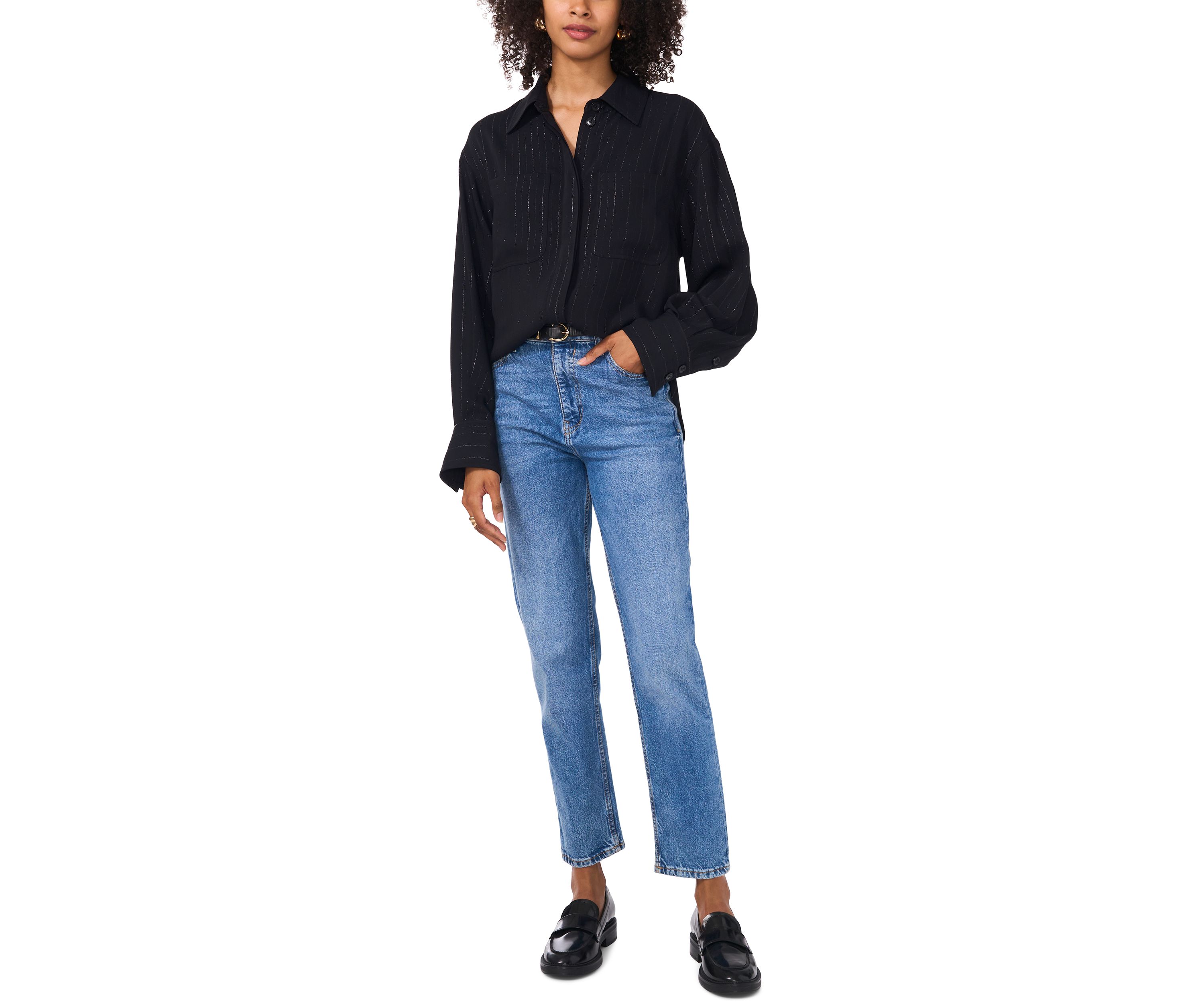 Petite Double Pocket Shirt Jacket