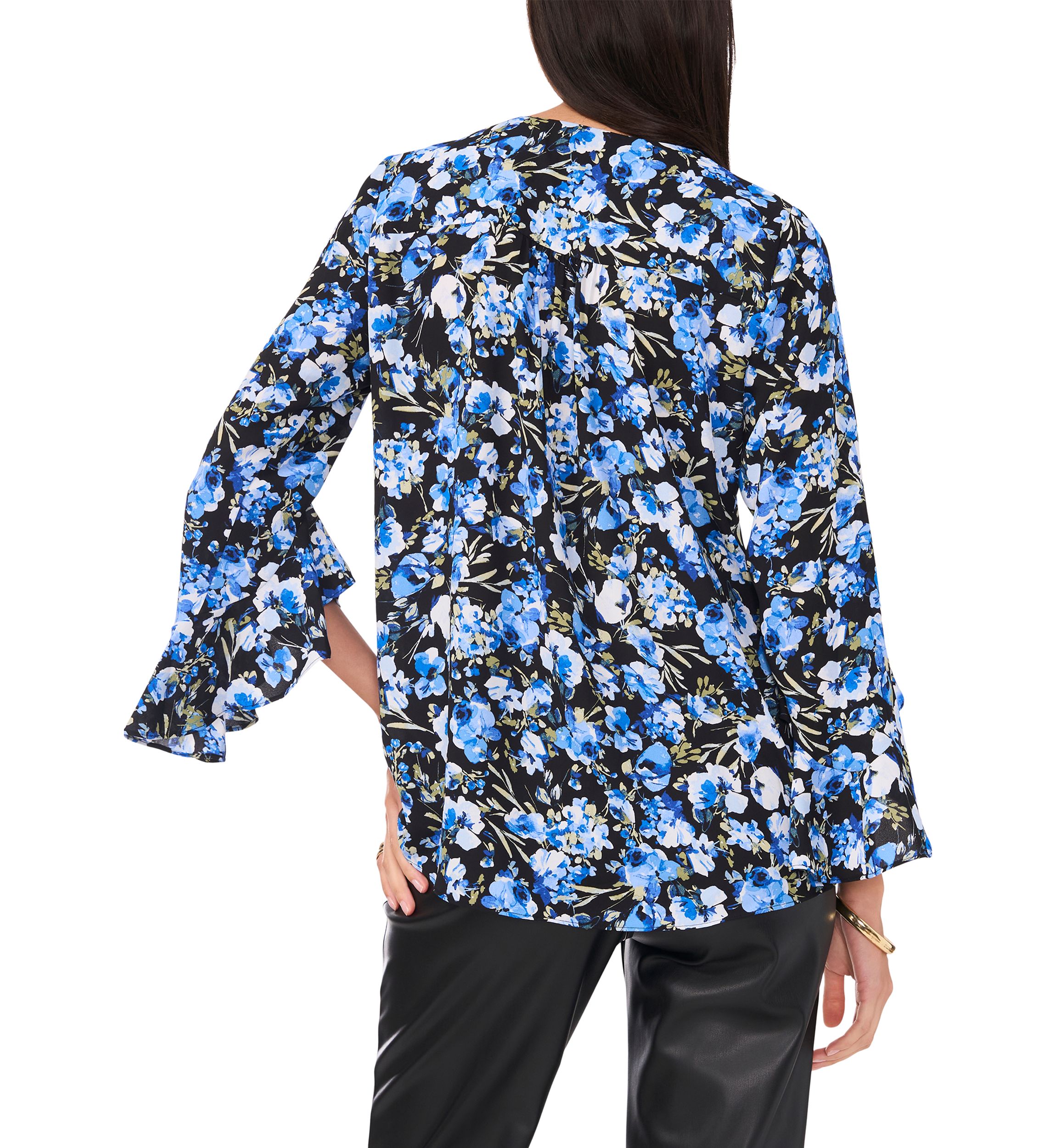 Petite Floral V-Neck Blouse