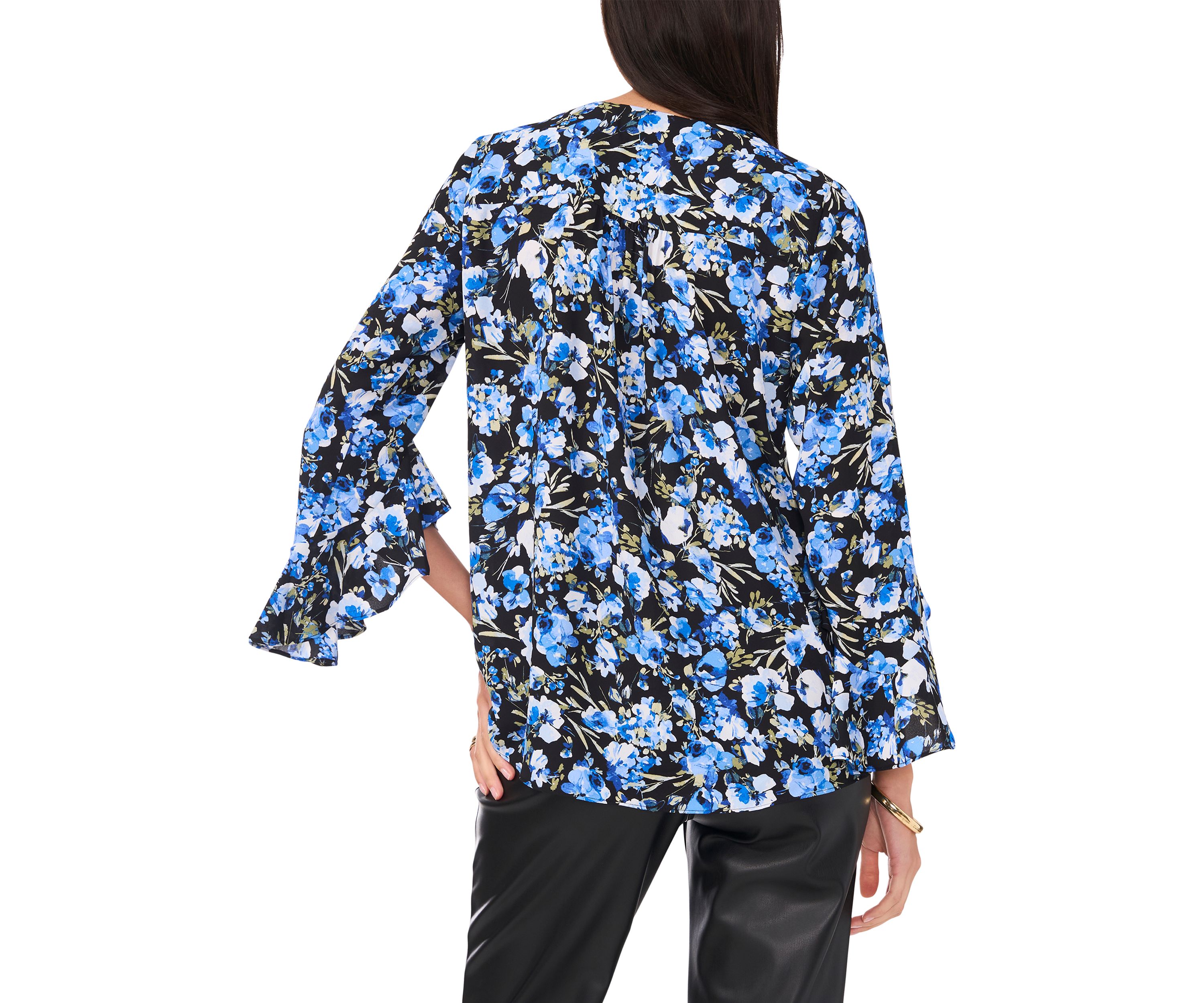 Petite Floral V-Neck Blouse