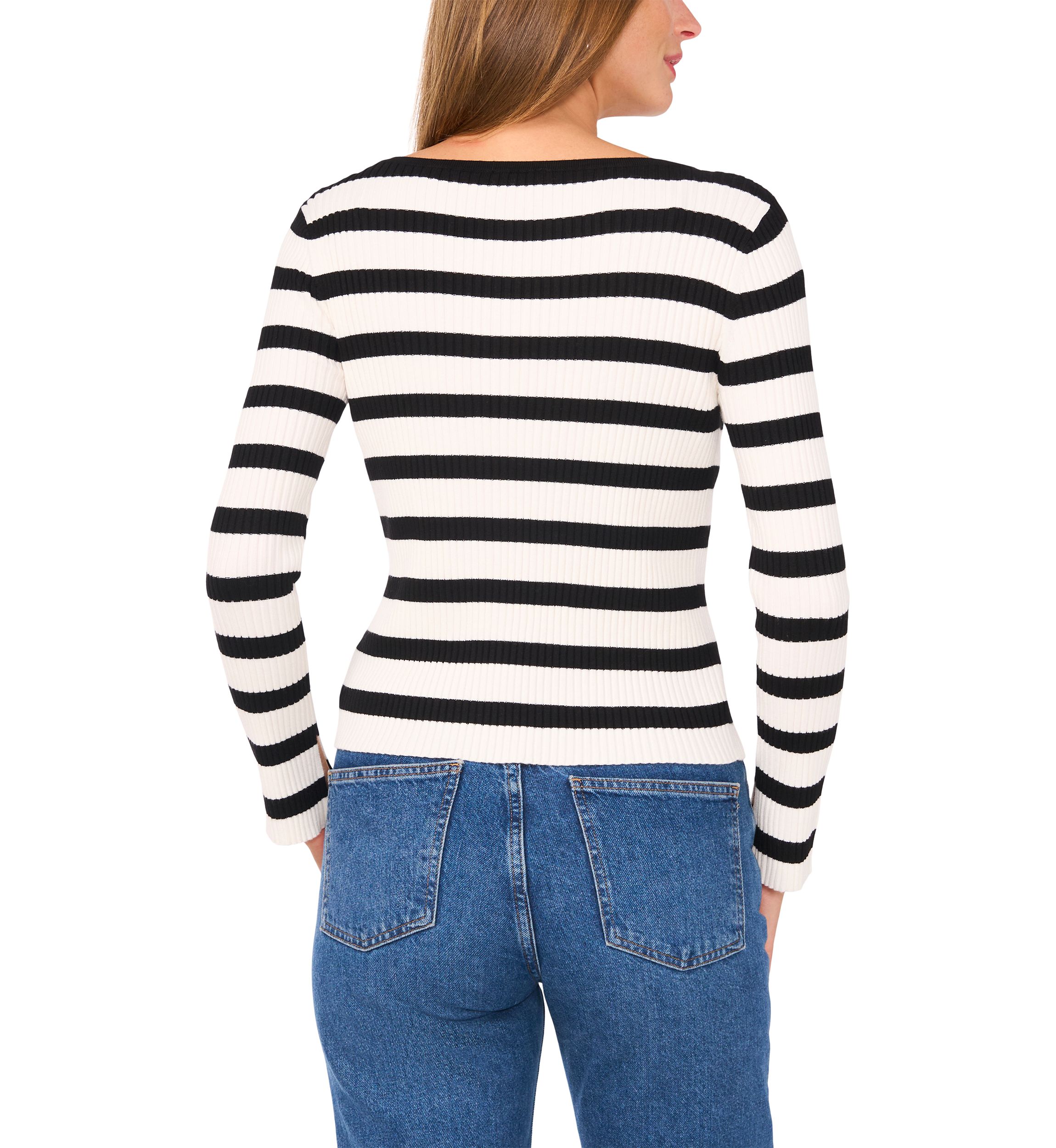 Petite Boat Neck Allover Stripe Top