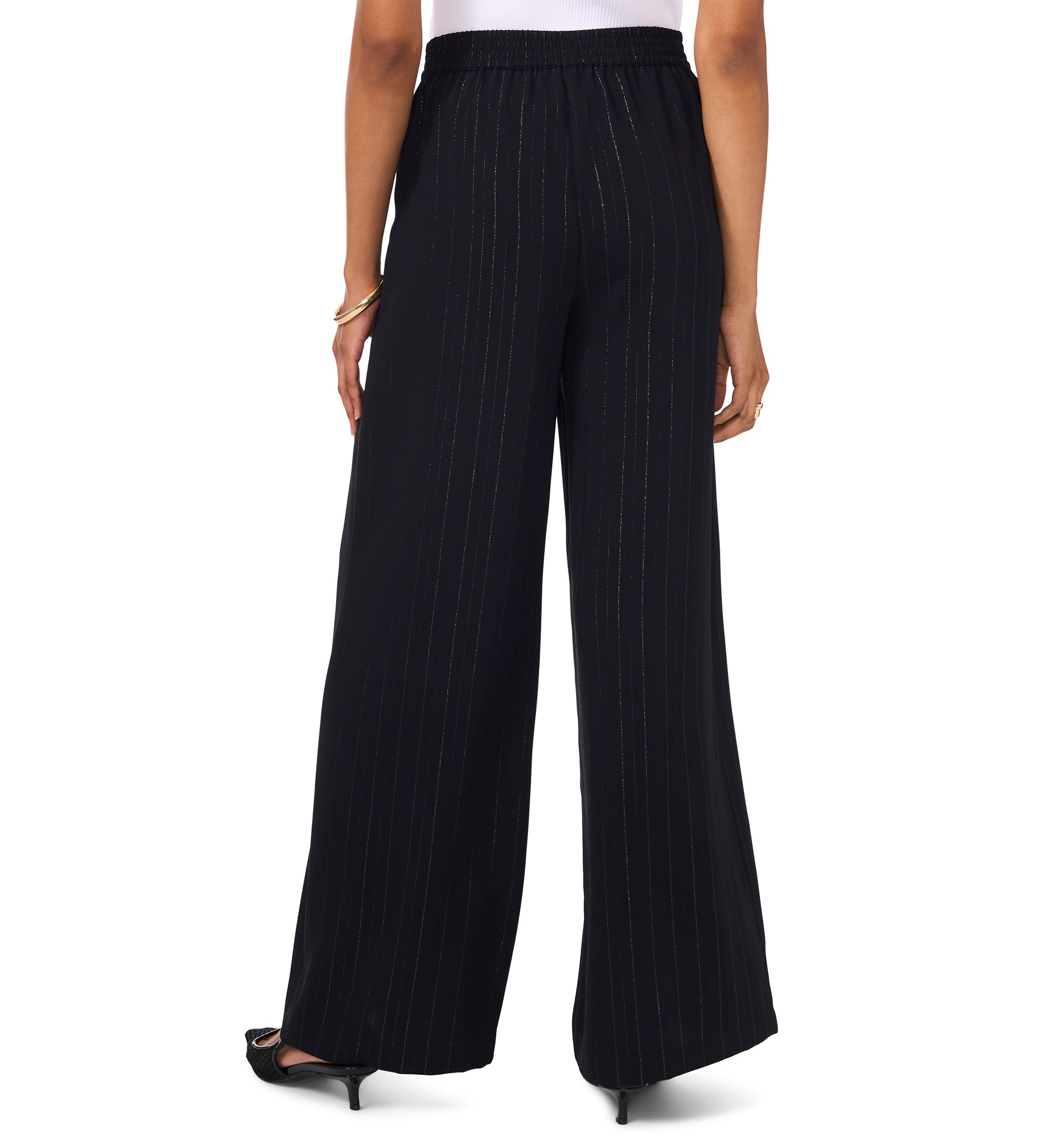 Petite Elastic Waist Pants with Slant