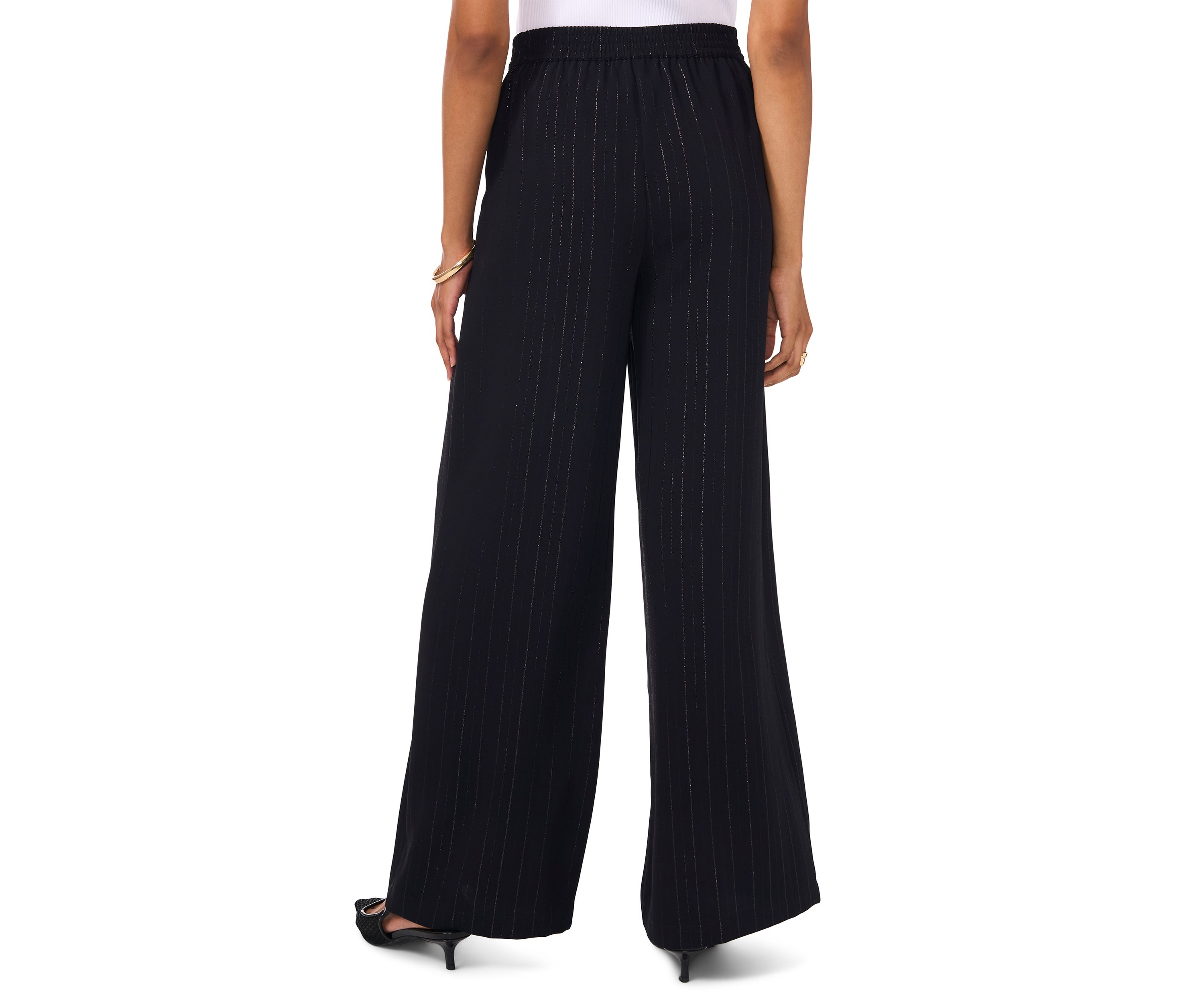 Petite Elastic Waist Pants with Slant