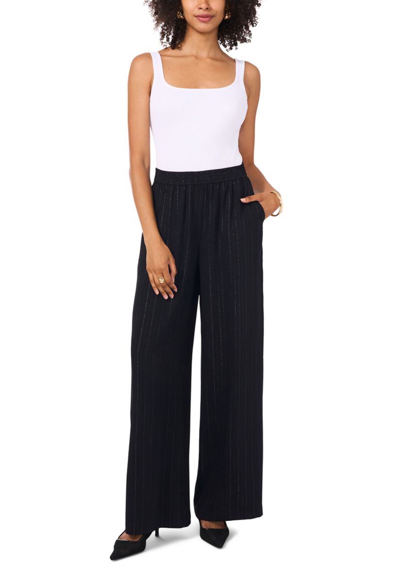 Petite Elastic Waist Pants with Slant
