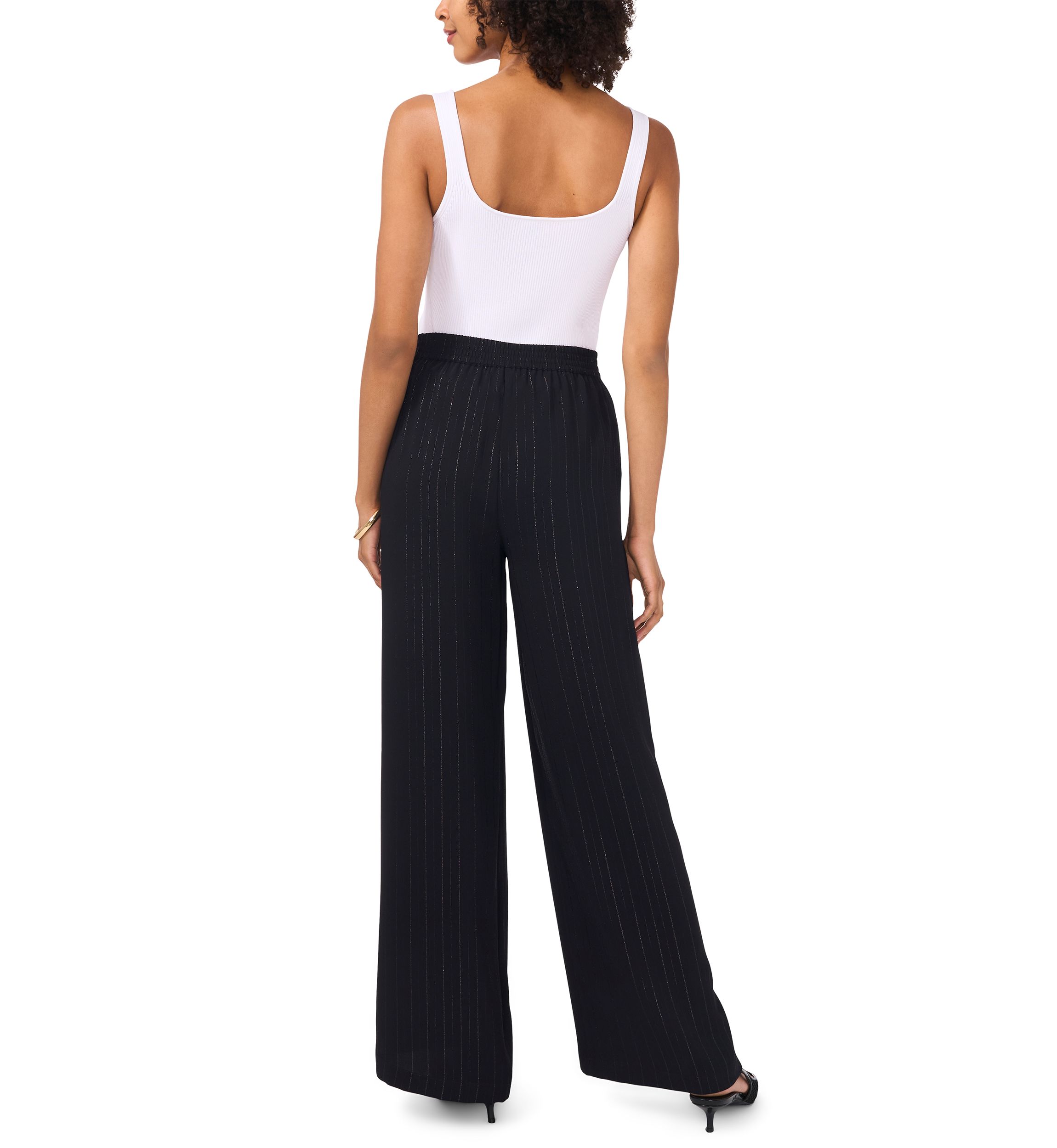 Petite Elastic Waist Pants with Slant