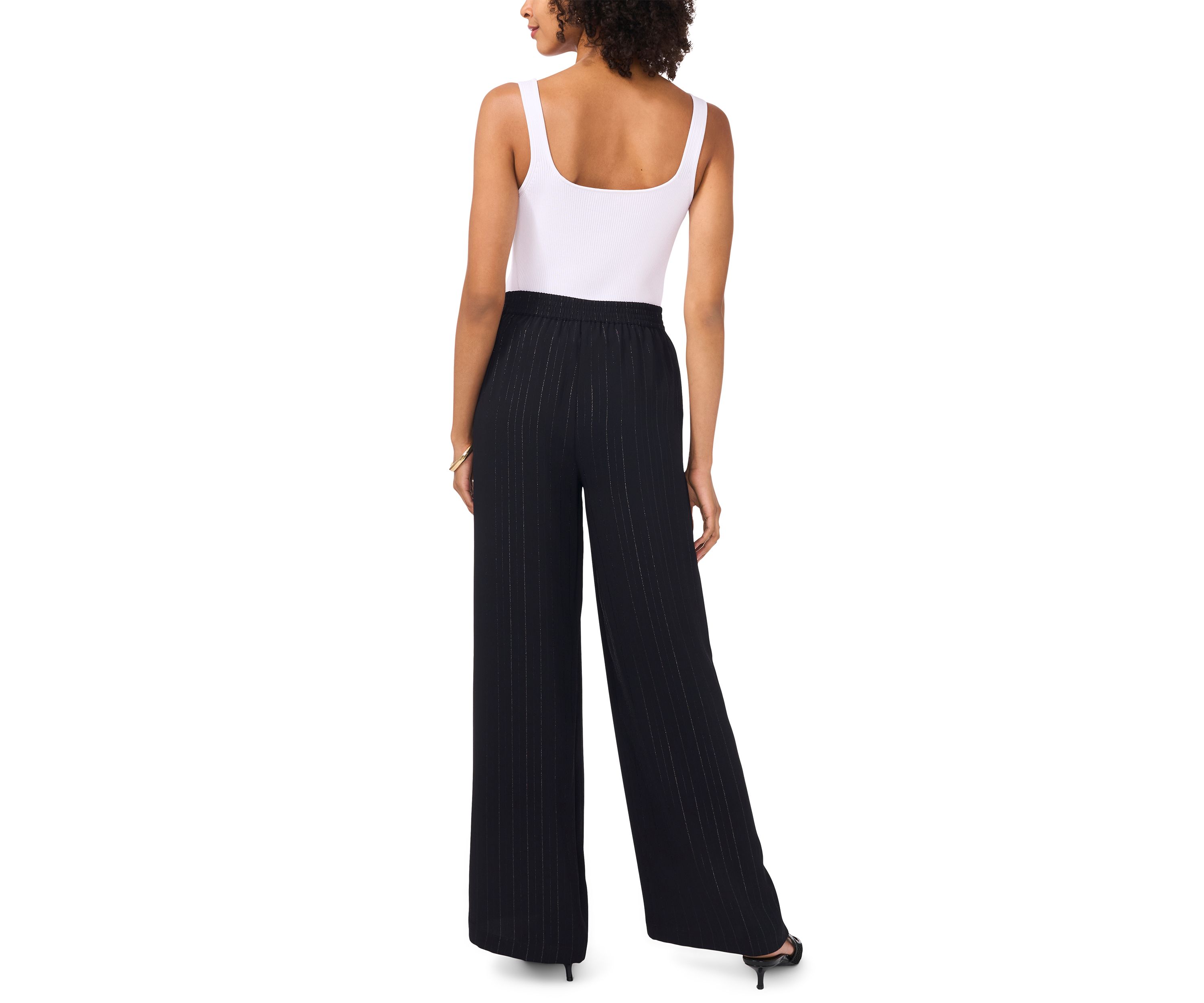 Petite Elastic Waist Pants with Slant