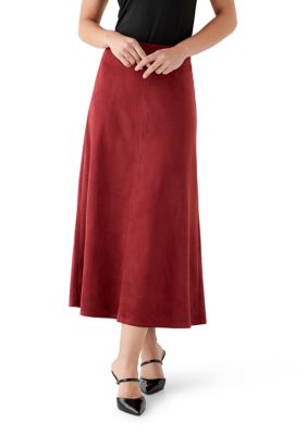 Vince Camuto Women's Petite Faux Suede A-Line Maxi Skirt, PM