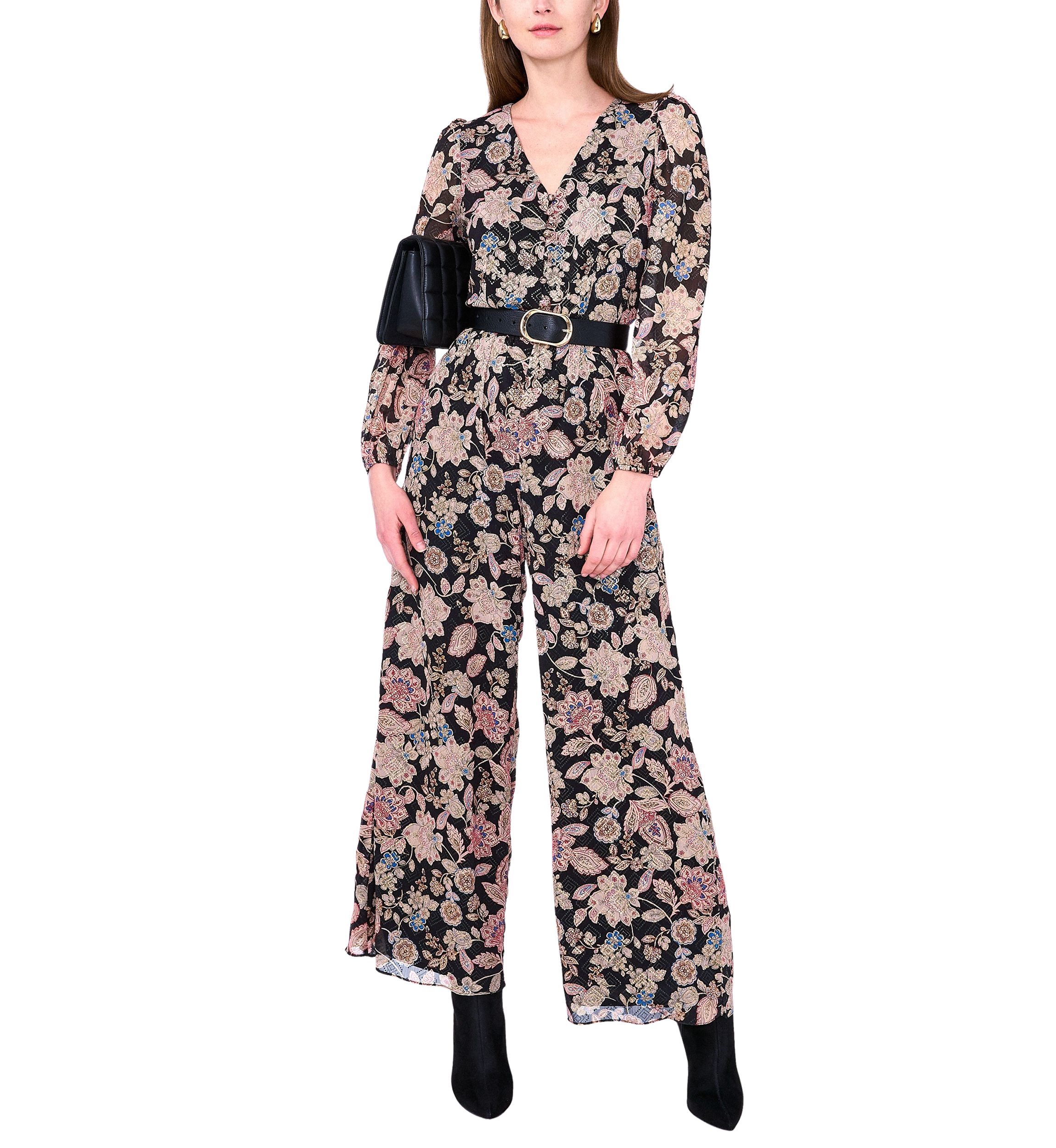 Petite V-Neck Tie Waist Jumpsuit