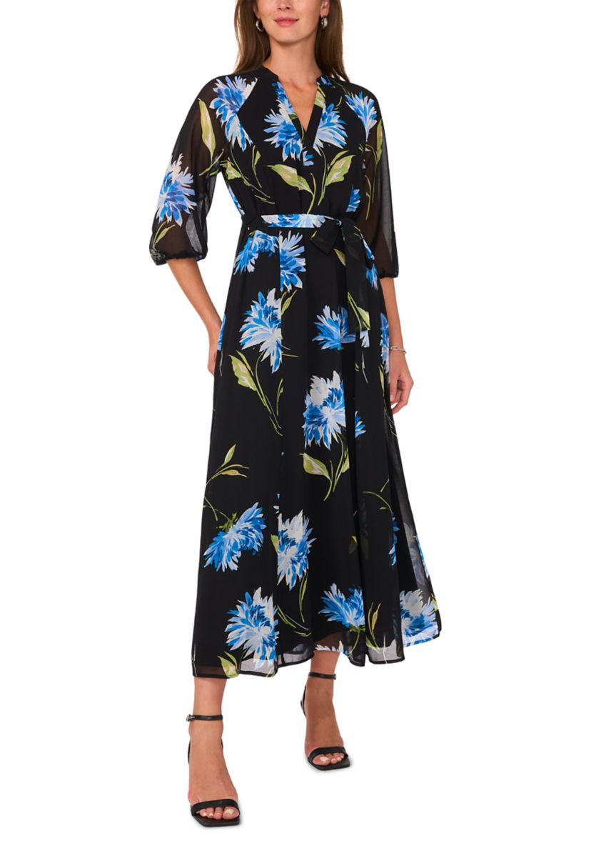 vince camuto dress V-Neck Barback Maxi Women's Rich Black : SM line silhouette Vince Camuto Navy Long Sleeve