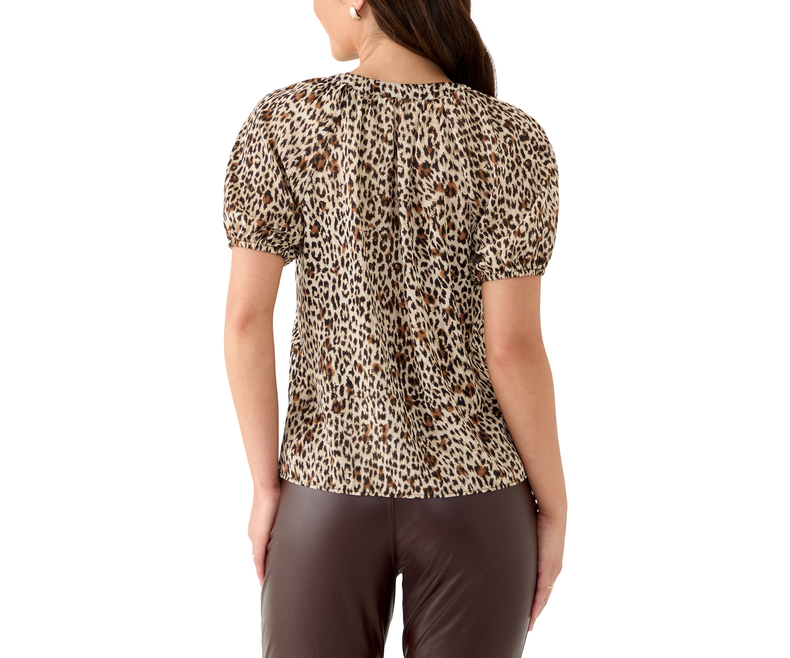 Petite 3/4 Sleeve Button Down Top