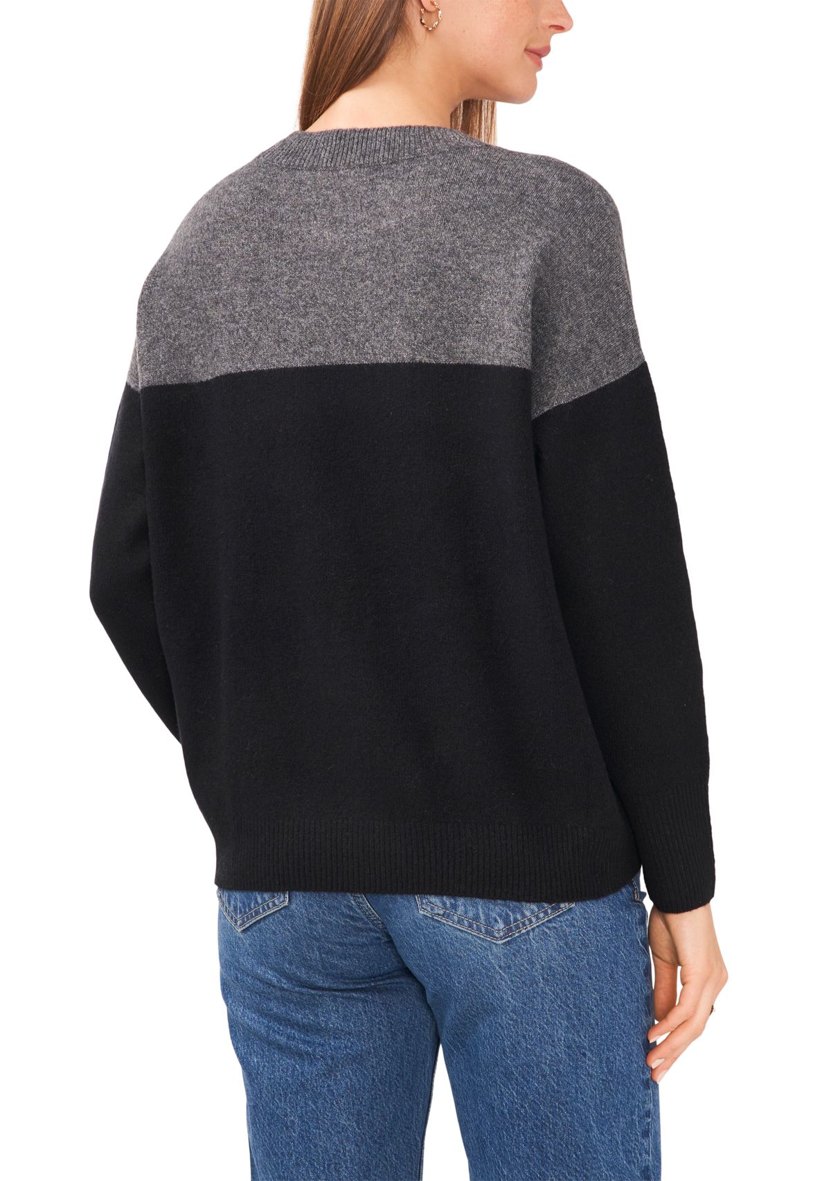 Petite Cozy Color Block Sweater