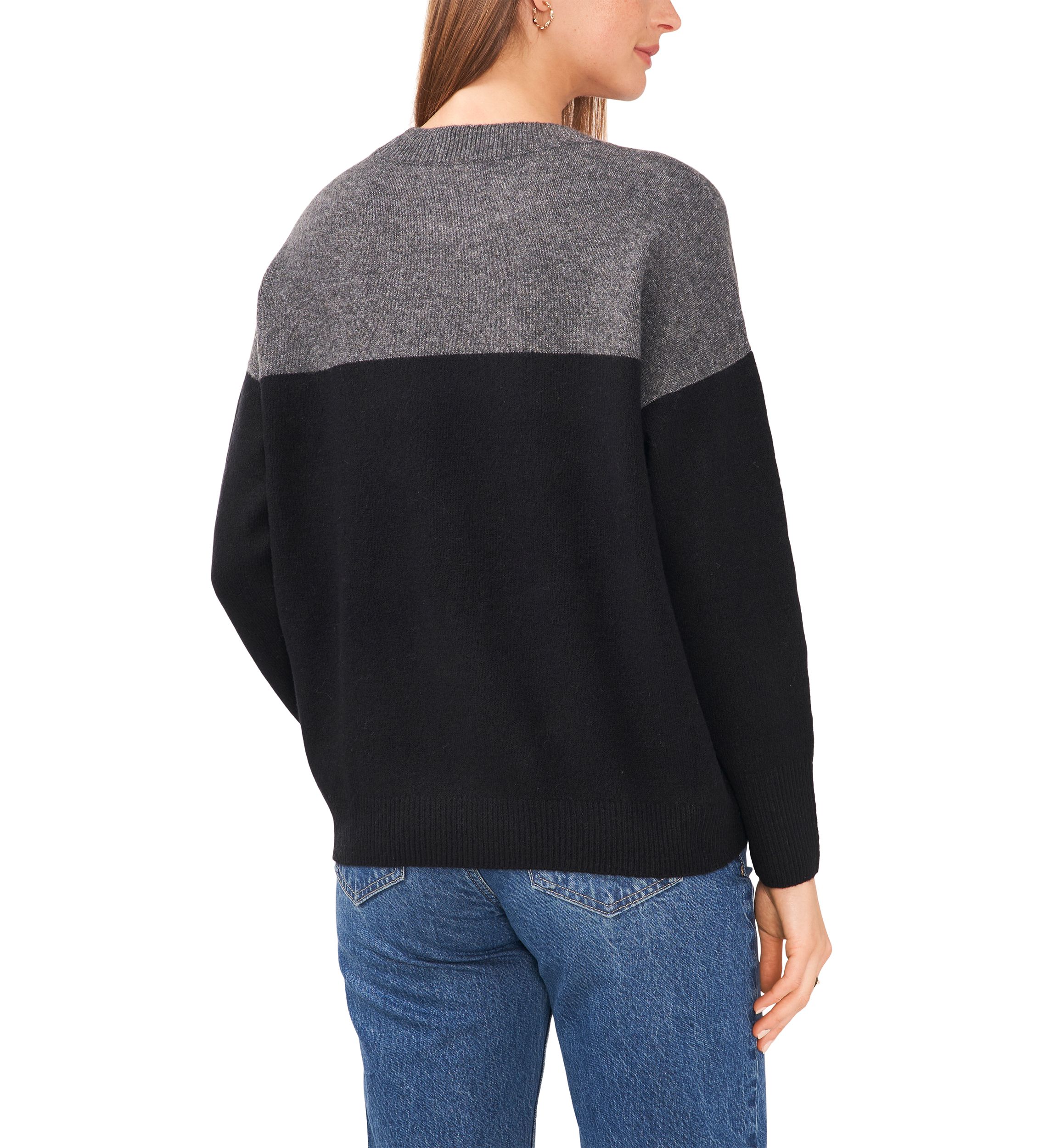 Petite Cozy Color Block Sweater