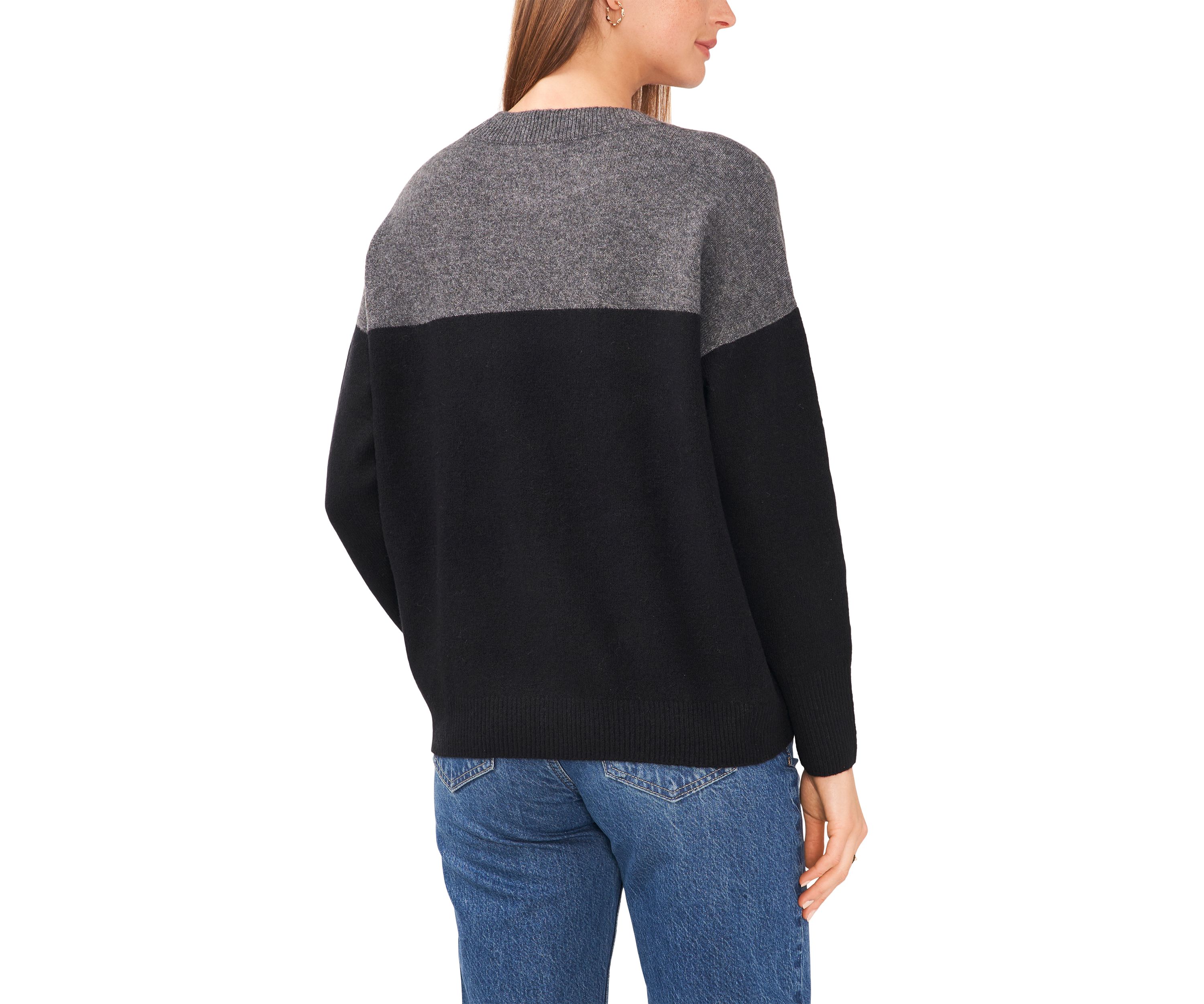 Petite Cozy Color Block Sweater
