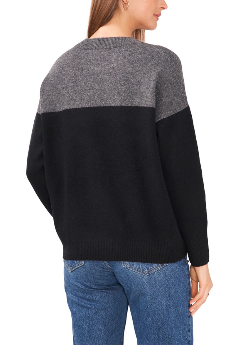 Petite Cozy Color Block Sweater