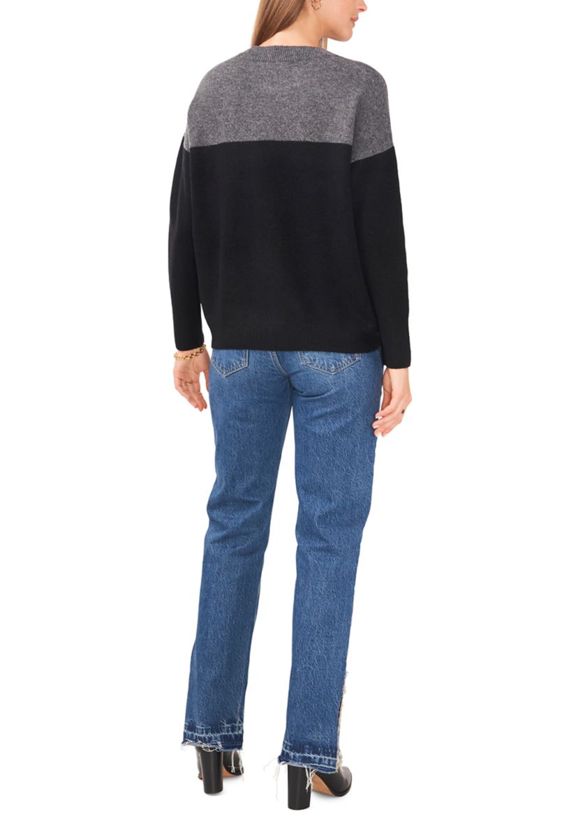 Petite Cozy Color Block Sweater