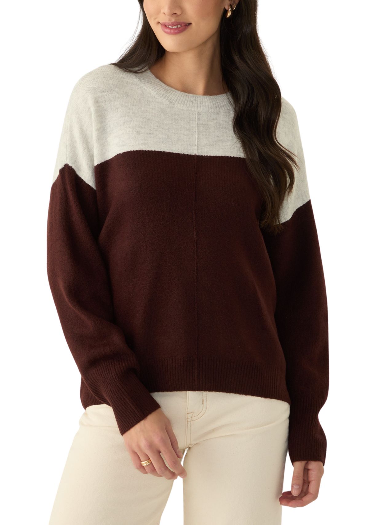 Color Block Dolman Sleeve Sweater