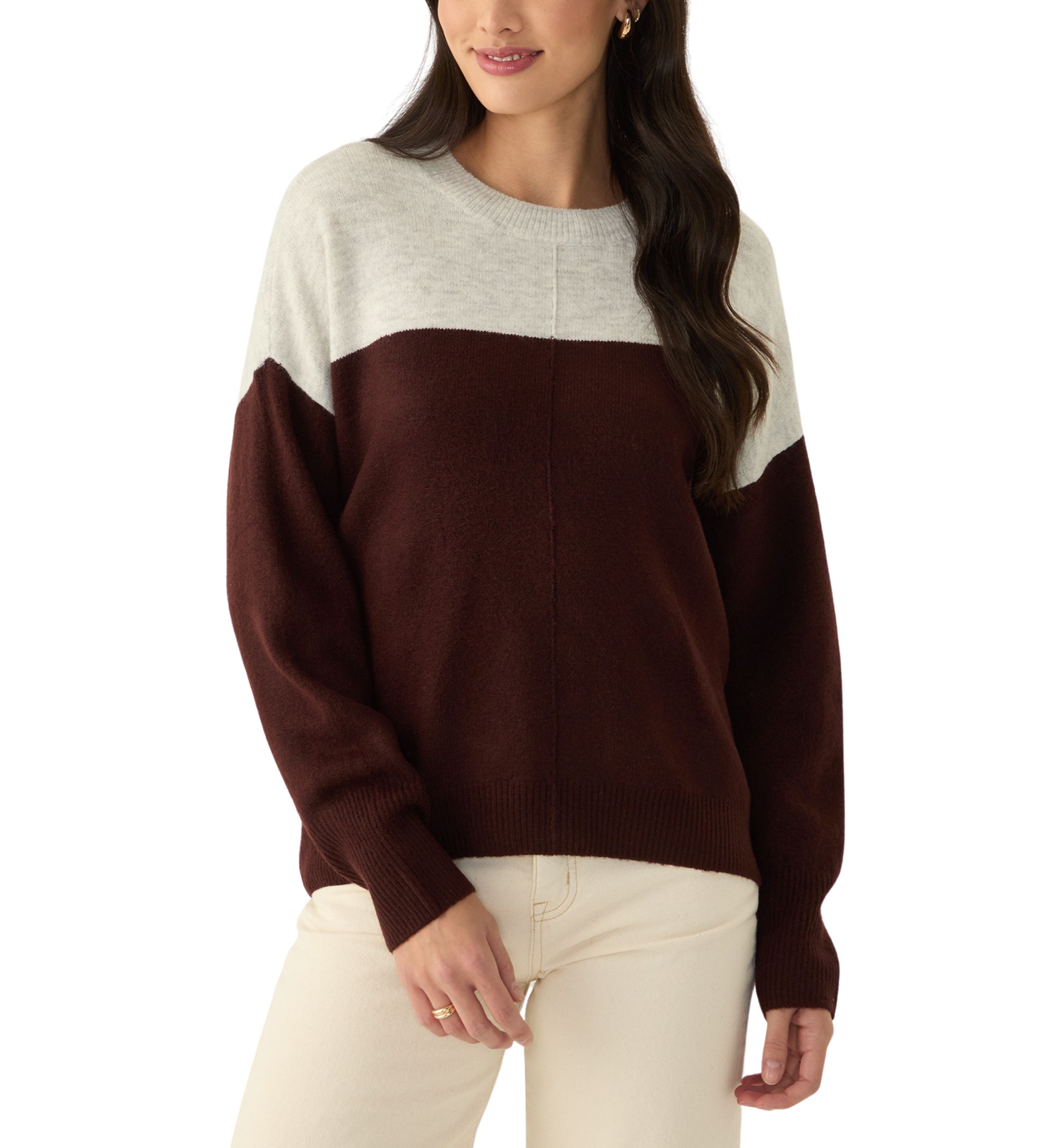 Color Block Dolman Sleeve Sweater
