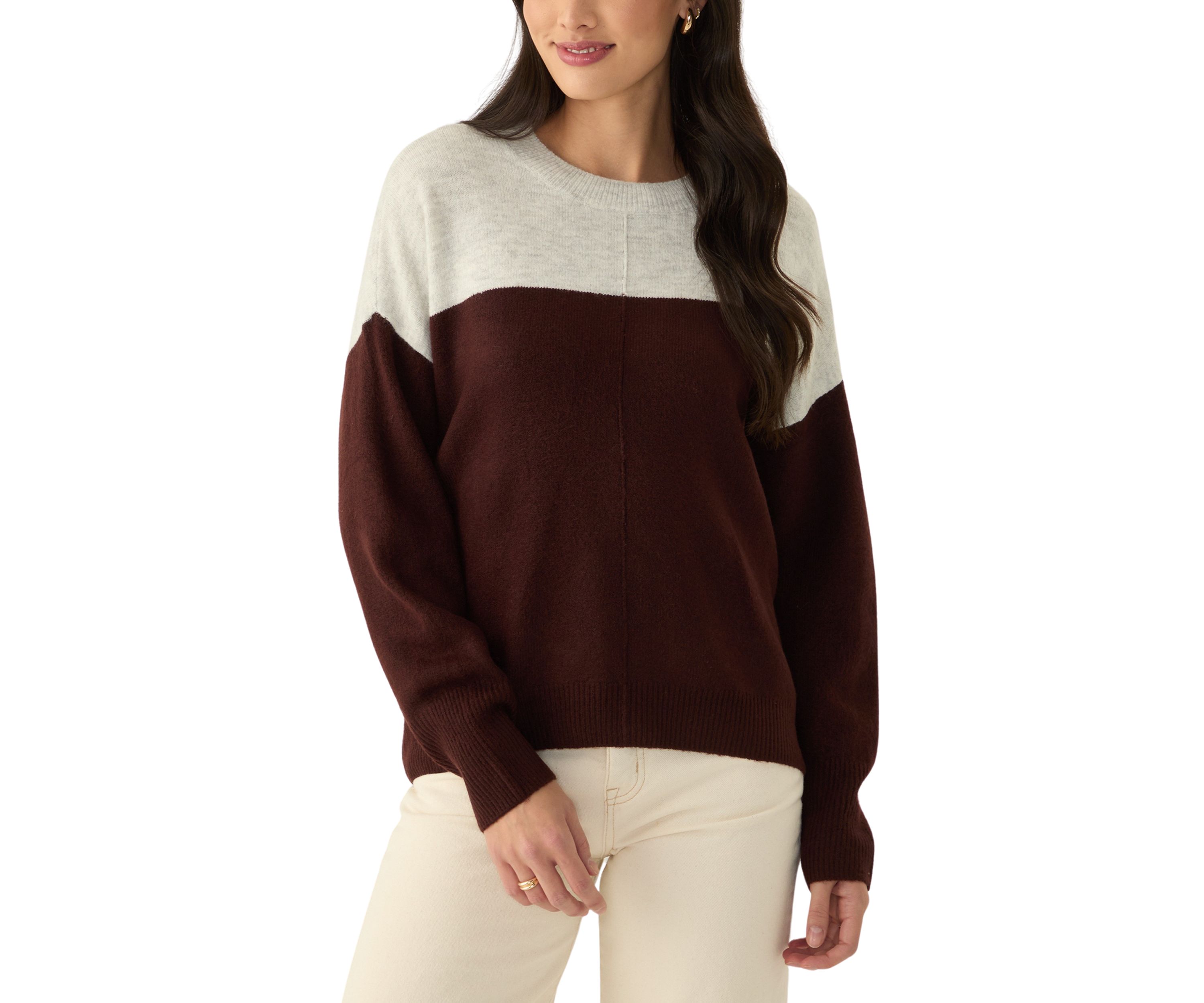 Color Block Dolman Sleeve Sweater