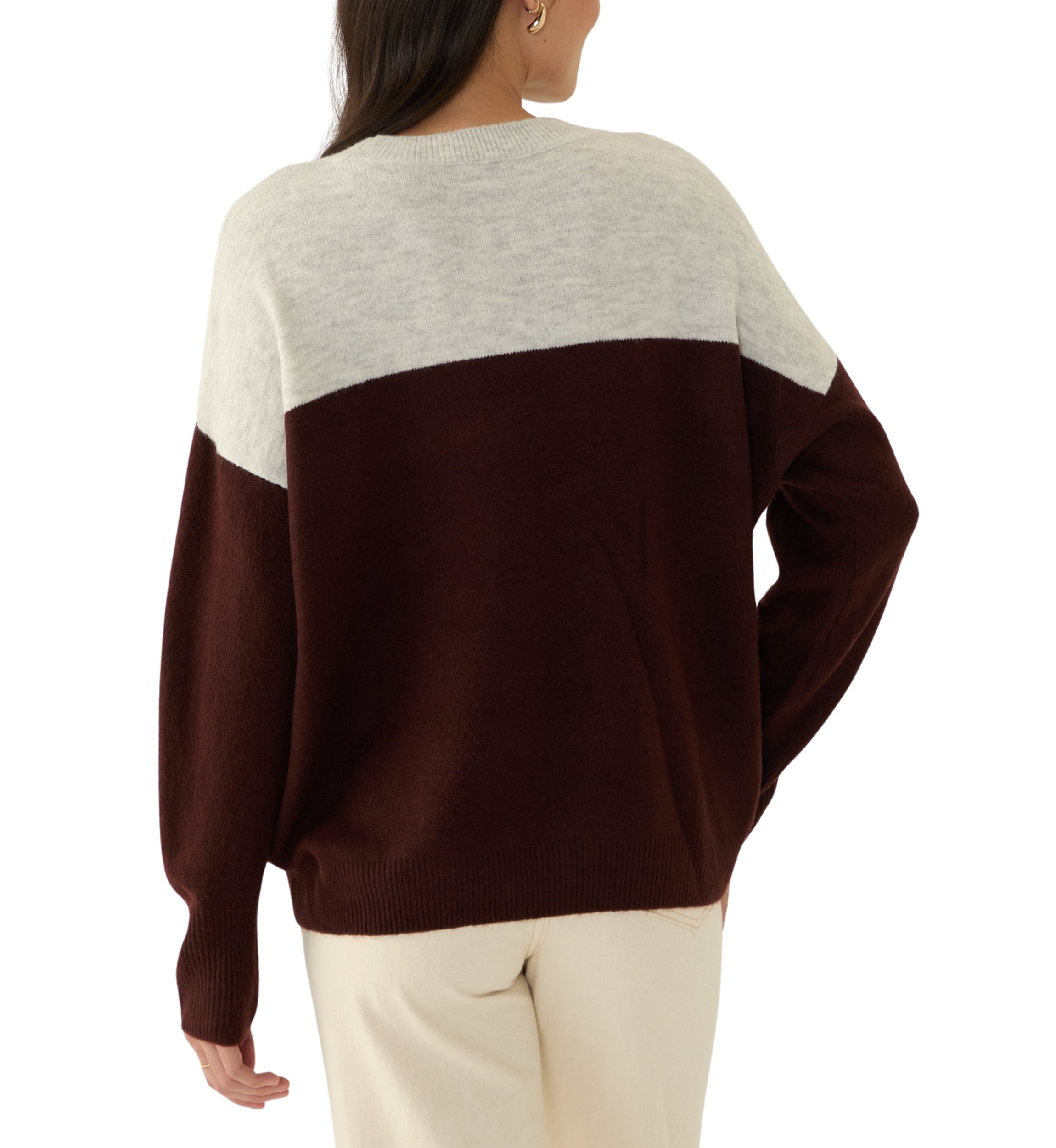 Color Block Dolman Sleeve Sweater