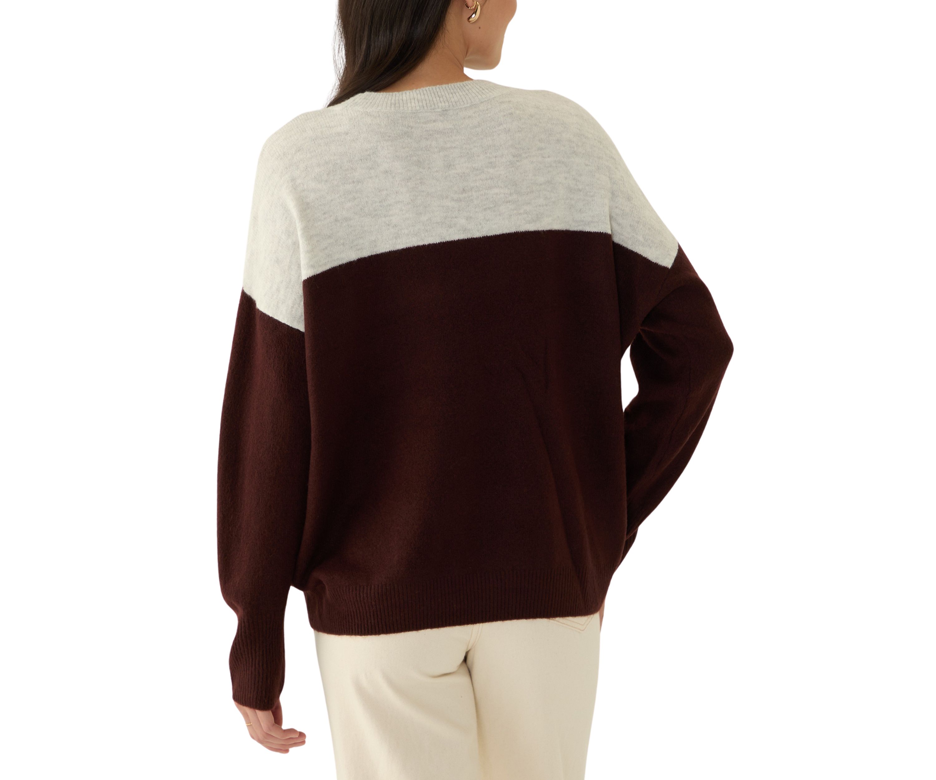 Color Block Dolman Sleeve Sweater