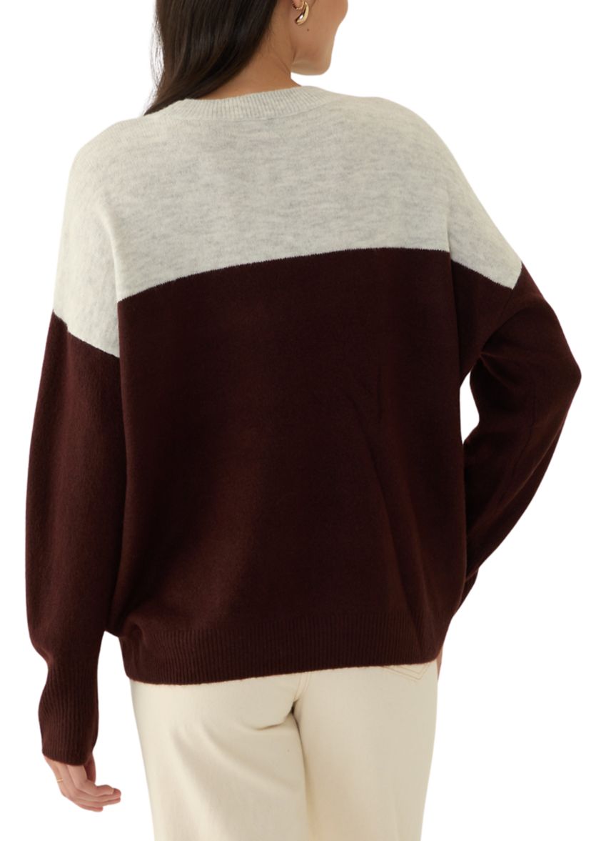 Color Block Dolman Sleeve Sweater