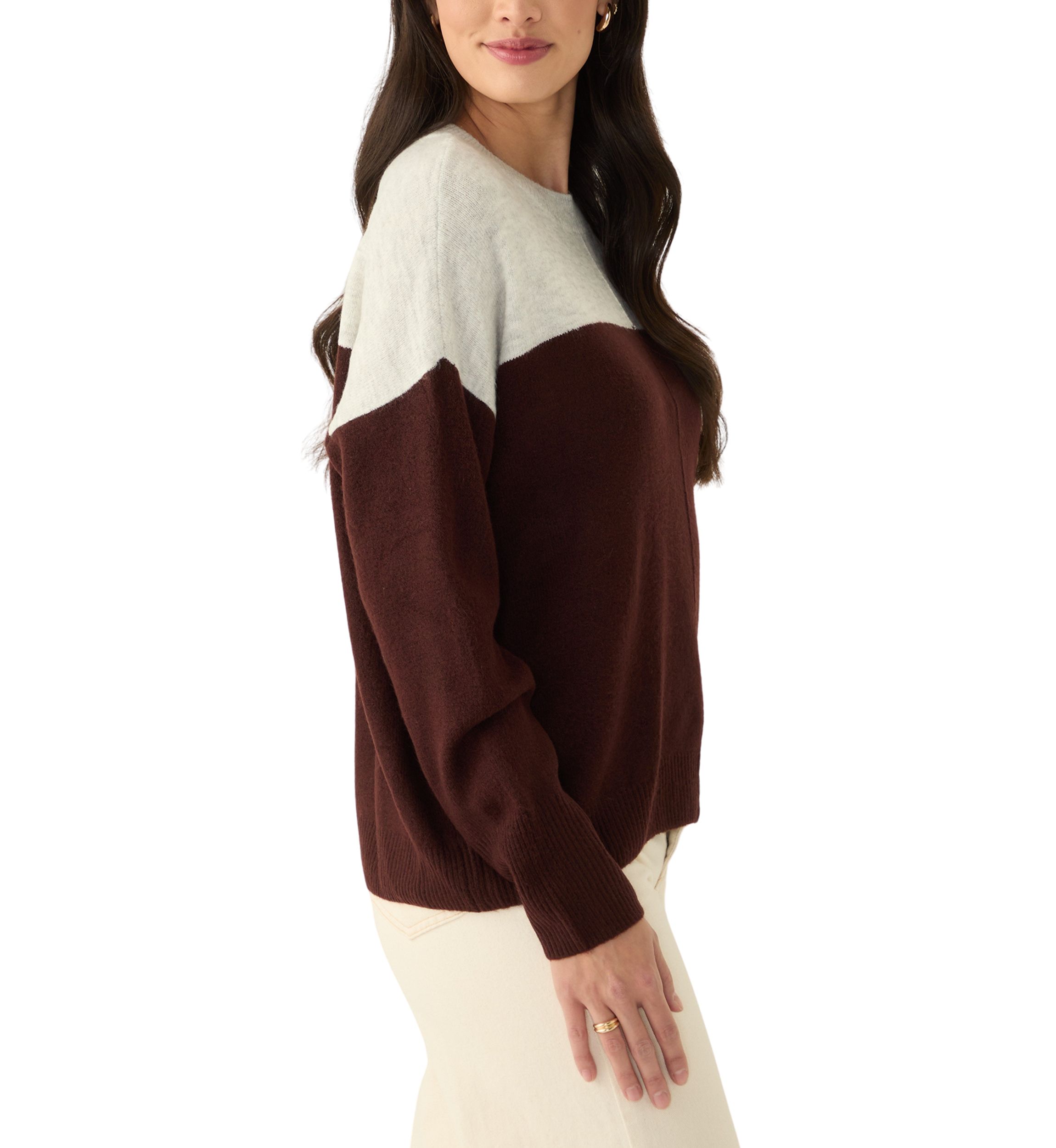 Color Block Dolman Sleeve Sweater