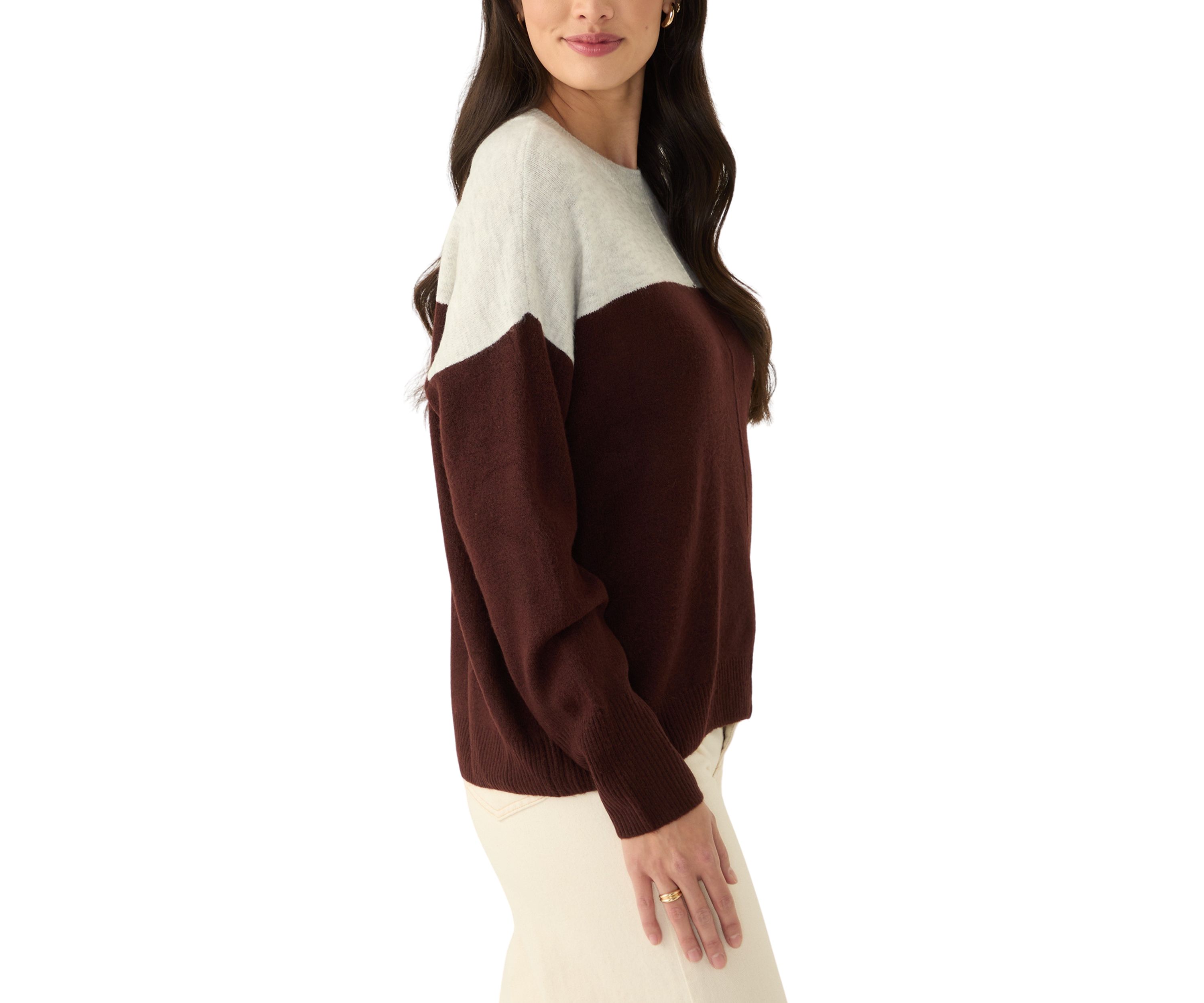 Color Block Dolman Sleeve Sweater