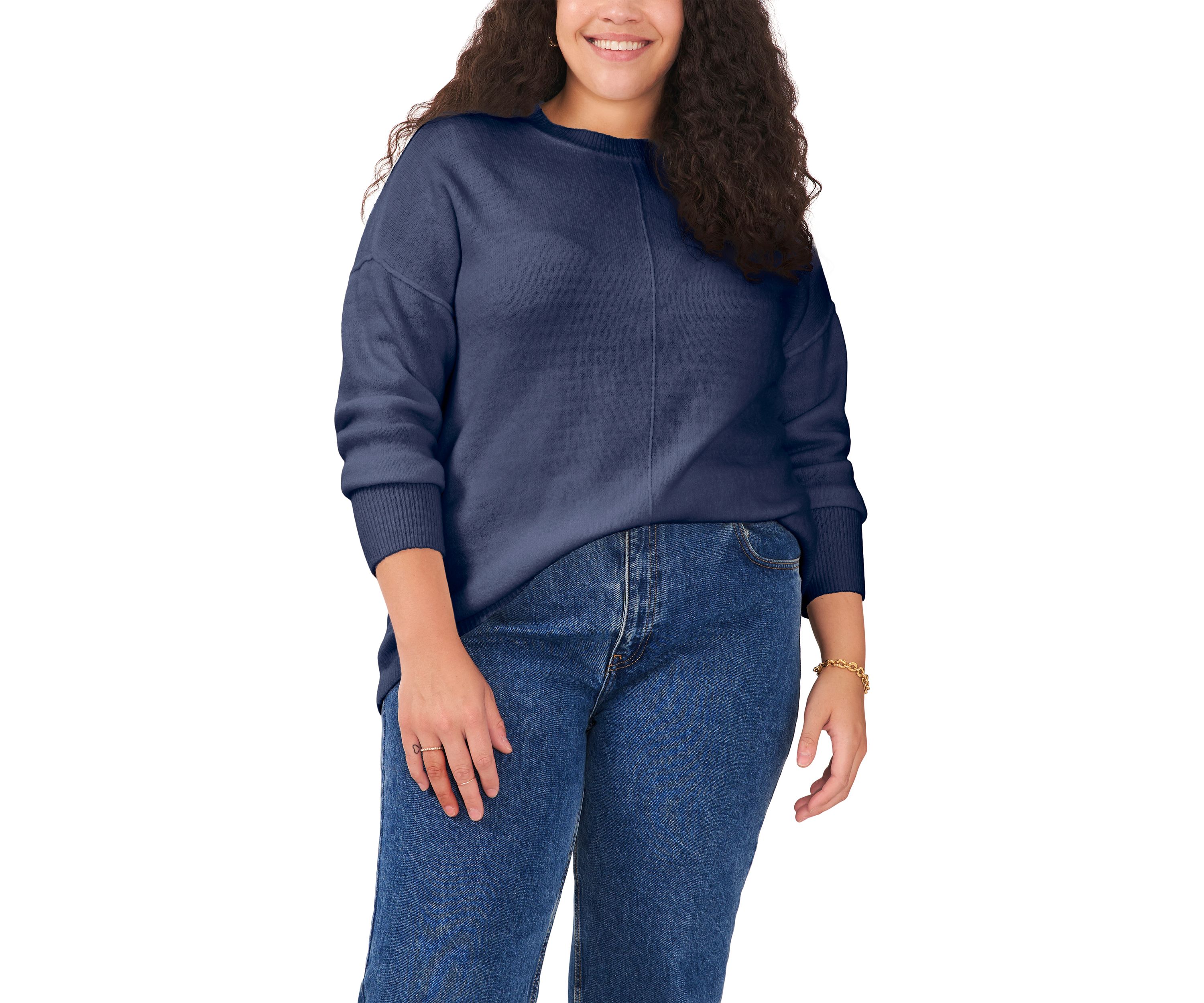 Plus Size Crew Neck Cozy Sweater 