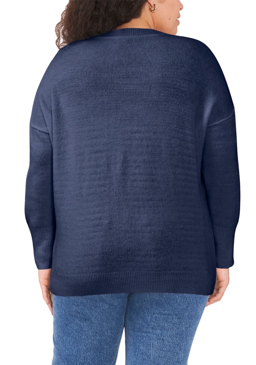Plus Size Crew Neck Cozy Sweater 