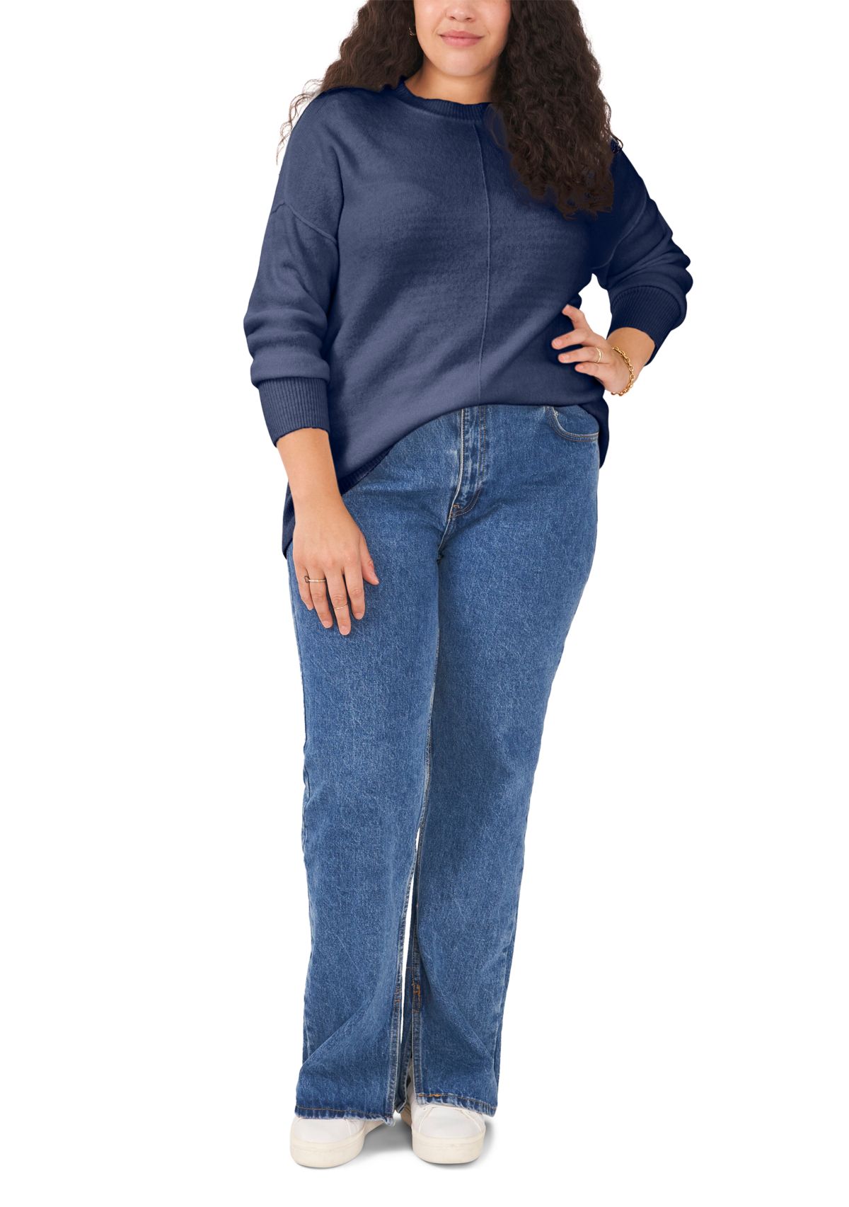 Plus Size Crew Neck Cozy Sweater 