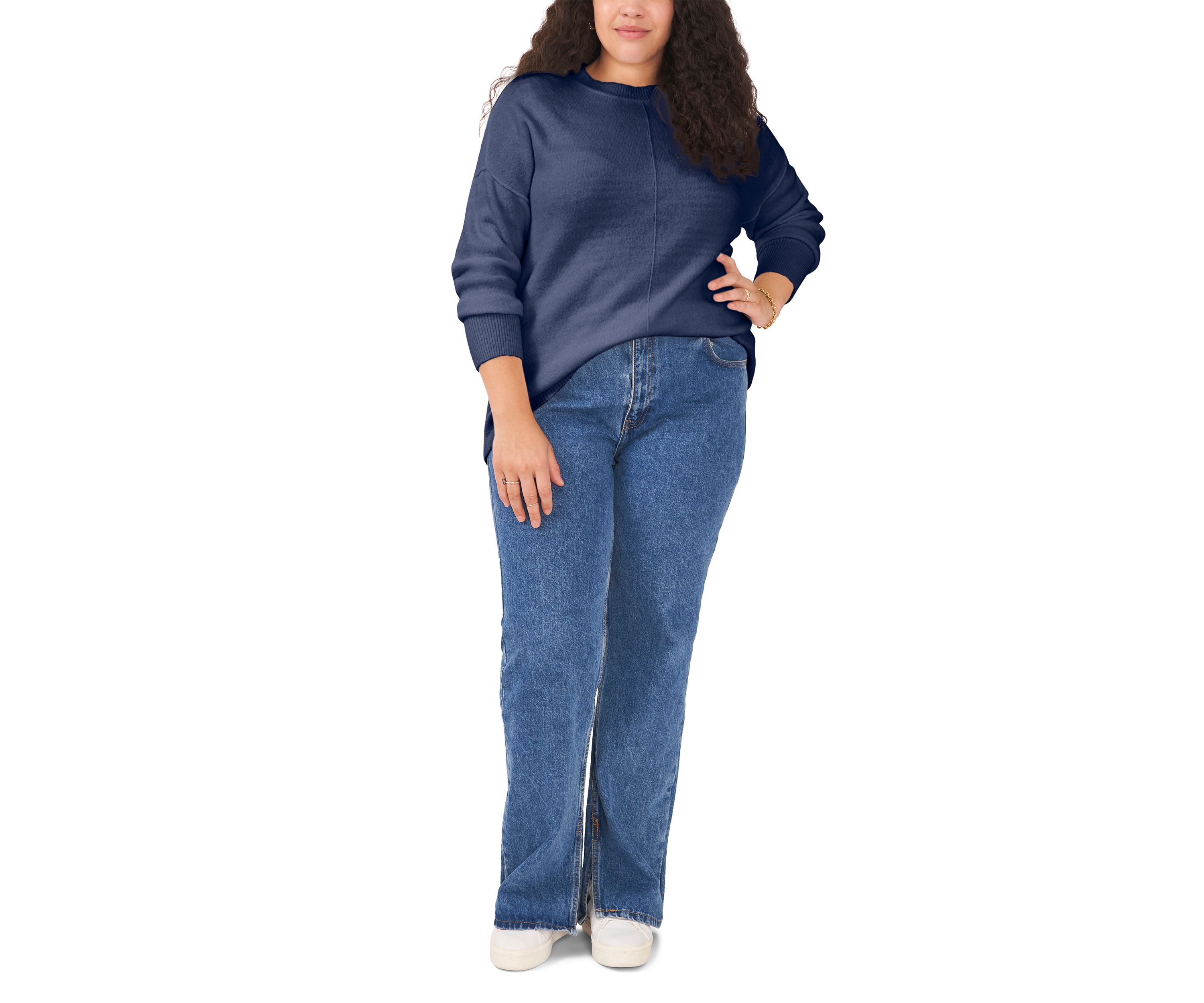 Plus Size Crew Neck Cozy Sweater 
